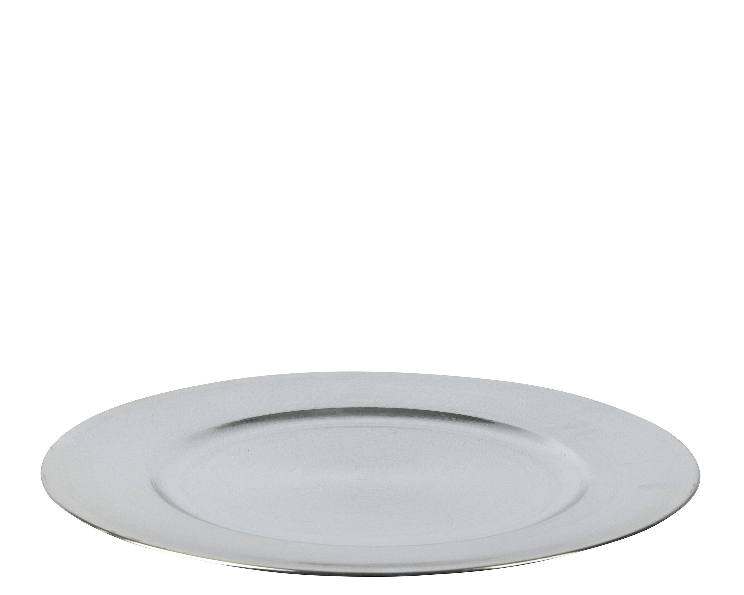 Kaemingk Dekoteller, Dekoteller 33cm Kunststoff glänzend - Silber metallic