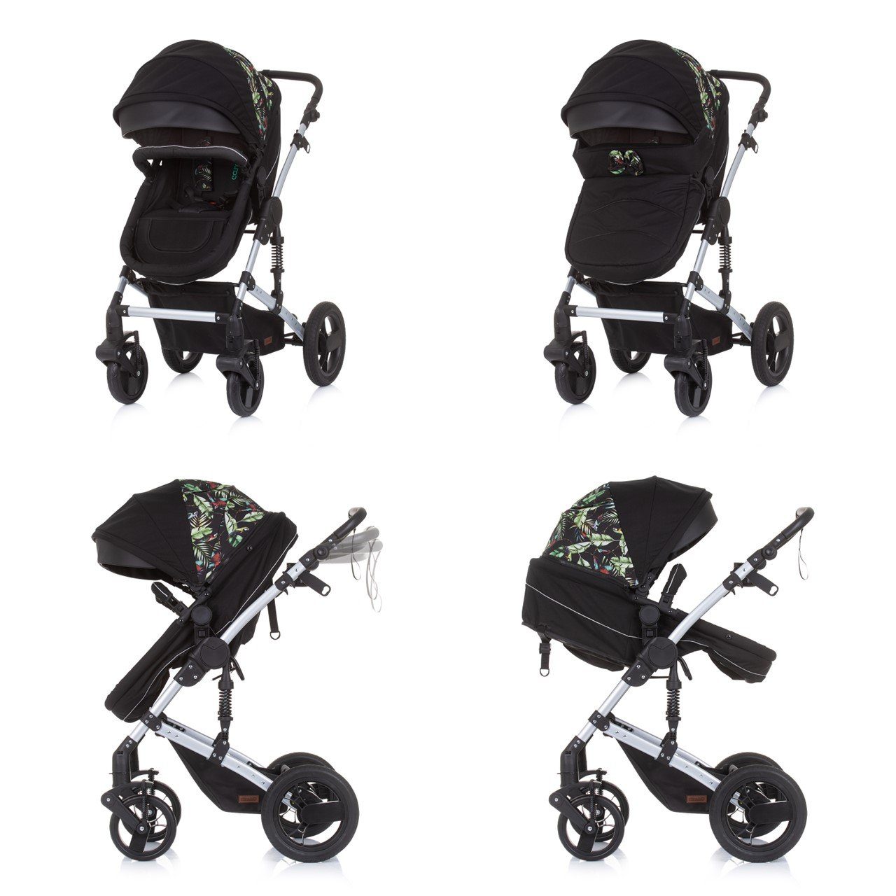 Kinderwagen Wickeltasche, bunt in Kombi-Kinderwagen 1, Chipolino 2 Camea Getränkehalter Moskitonetz,