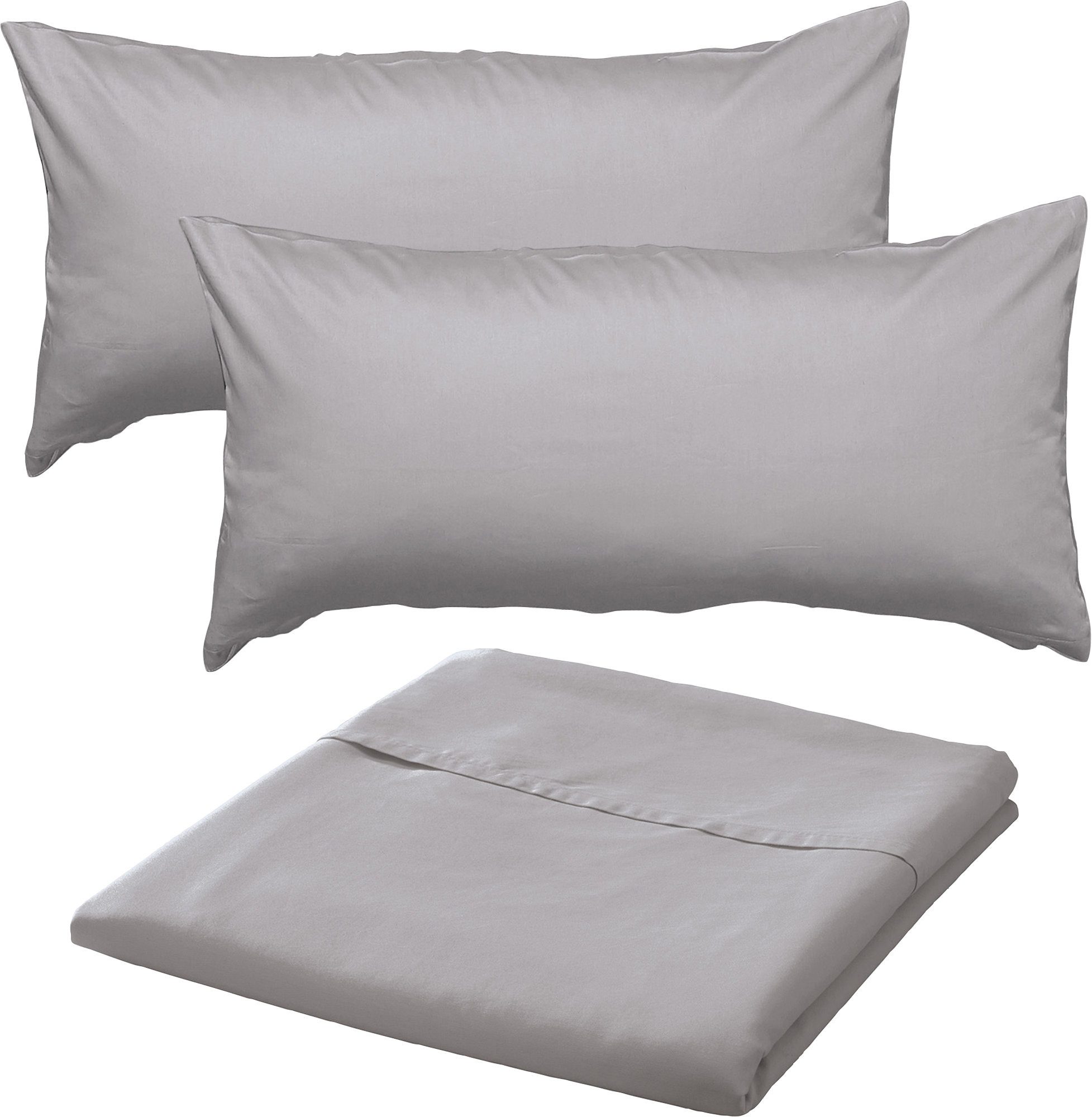 Erwin Müller Bettwäsche Sommer-Set "Landshut" 3-teilig, Mako-Satin, Uni