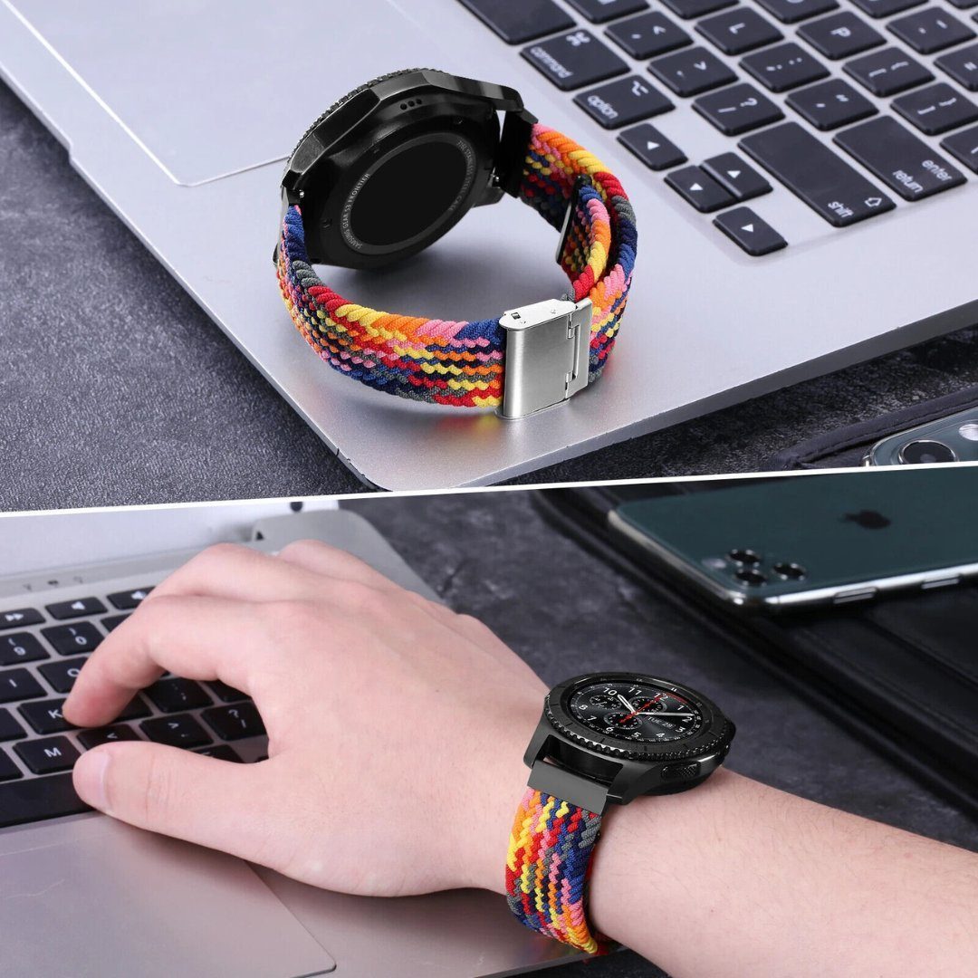 Armband Pro Lila 6 Geflochtenes #10 verstellbaren mit Tricolor Watch Classic, Galaxy 4 für Uhrenarmband 5 Gear Samsung Uhrenarmband Magnetverschluss SmartUP