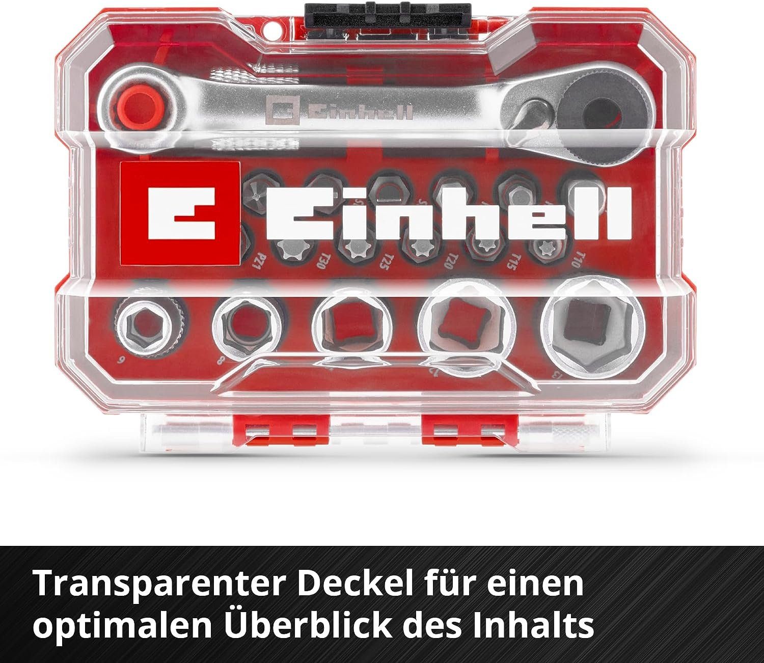 Einhell Bit-Set Einhell XS-CASE 21-tlg. Bit- und Steckschlüssel-Set (25-mm-Bits, Steck, 21-St., XS-CASE 21-tlg. Bit- und Steckschlüssel-Set, 25-mm-Bitsc