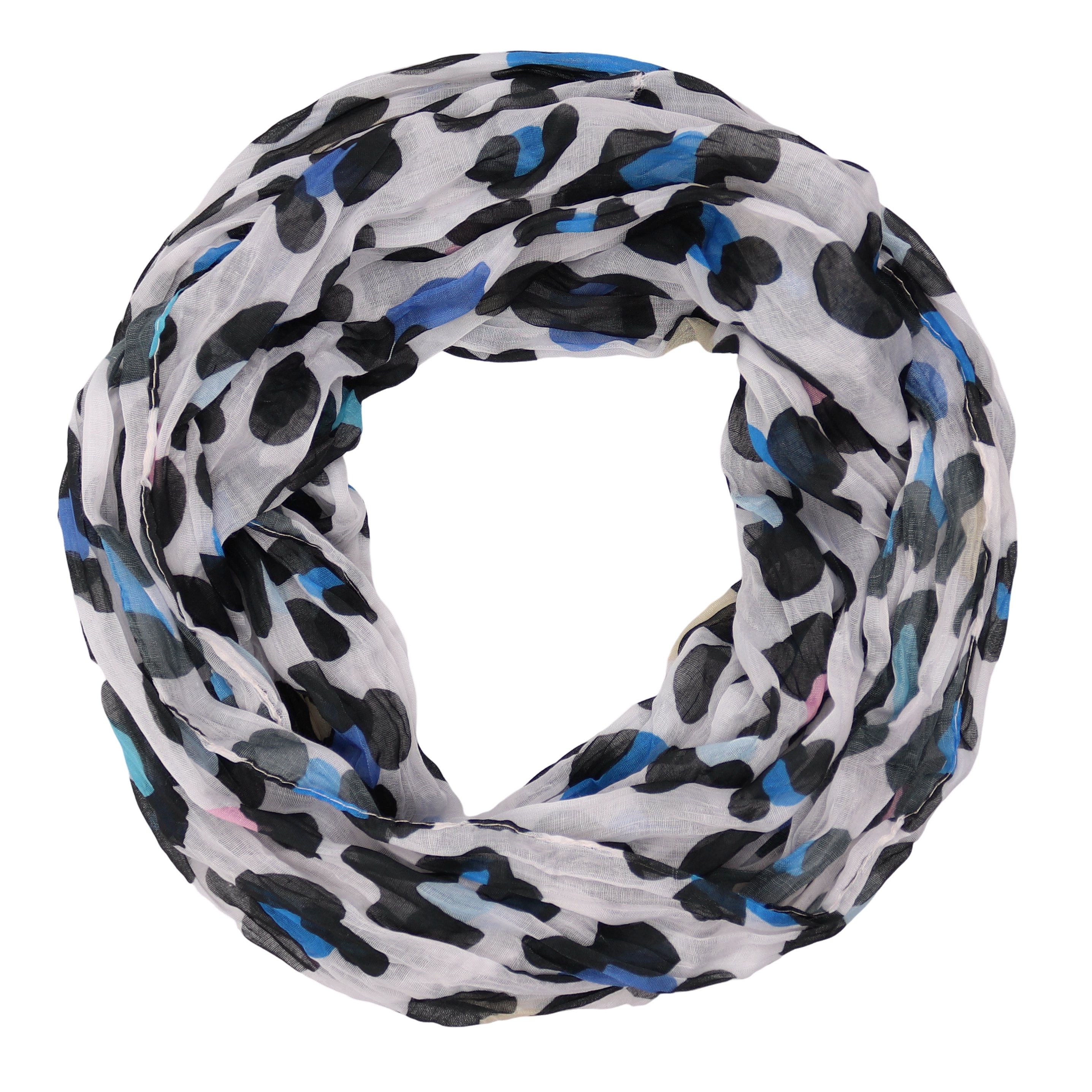 MIRROSI Loop Damen Schal mit Leo Leopard Muster, Weich, Schlauchschal, (ca. 45x75cm, zweimal um den Hals wickelbar), Damen Halstuch ideal für Frühling, Sommer oder Herbst