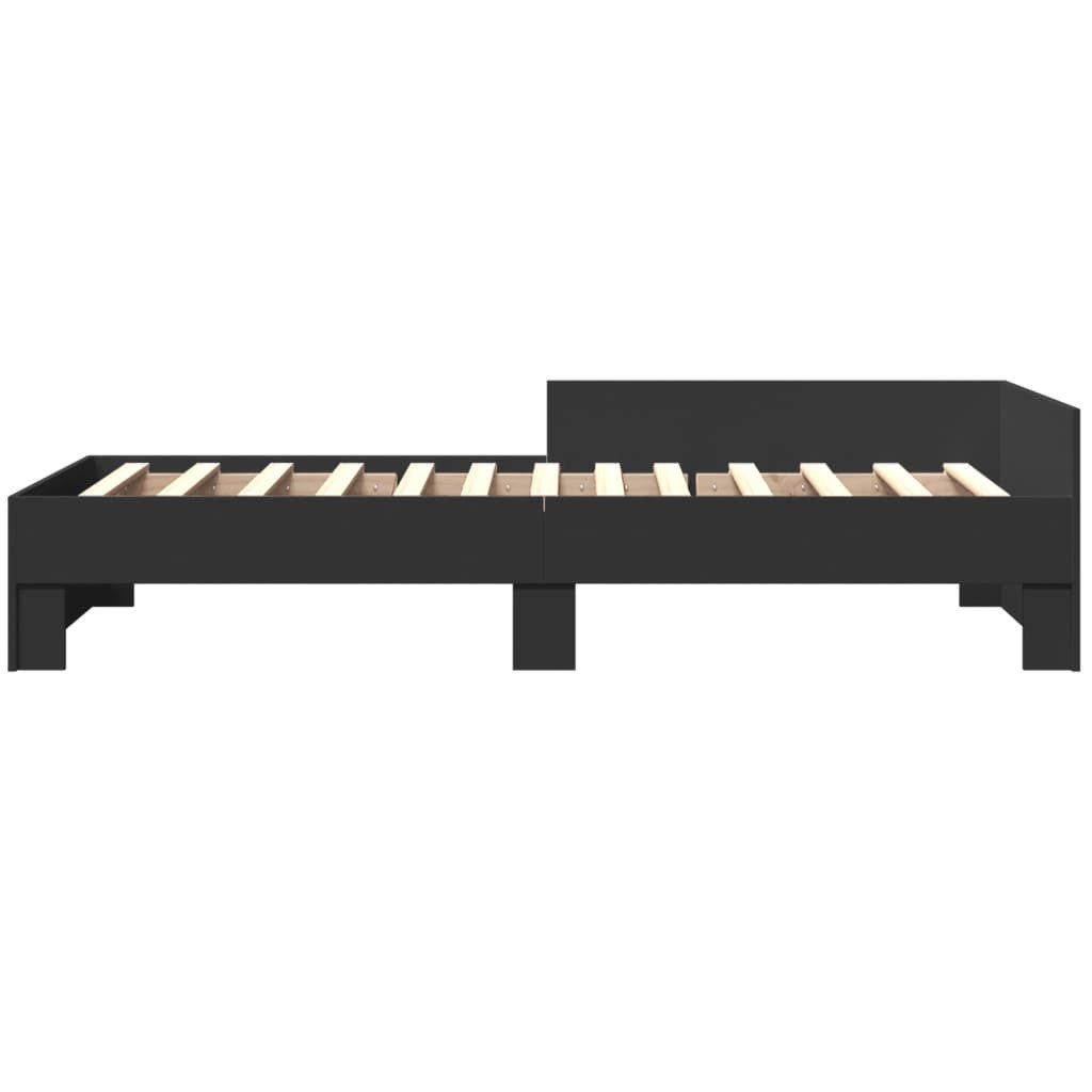 vidaXL Bett Bettgestell Schwarz 75x190 cm Holzwerkstoff