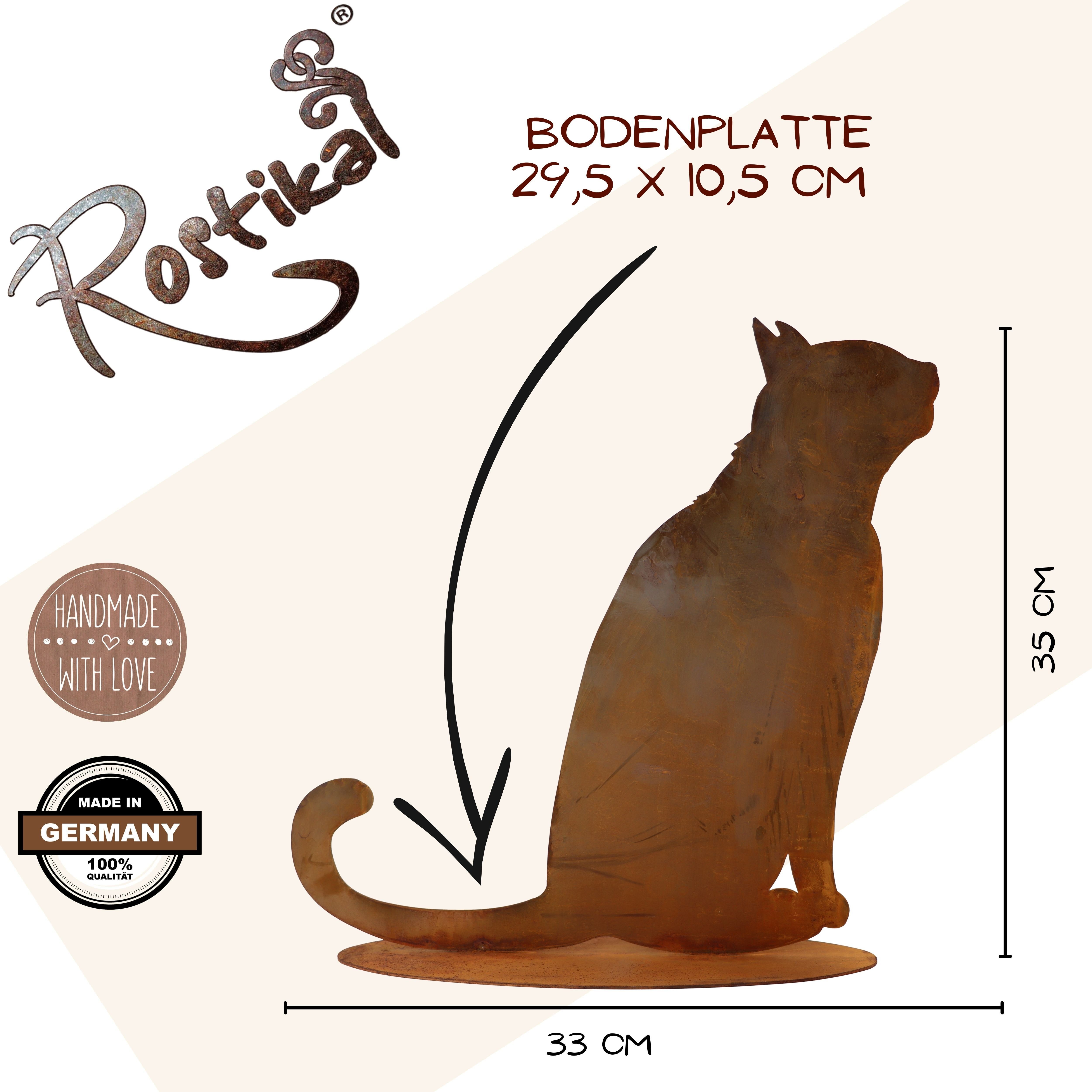 Rostikal Gartenfigur Gartendeko Rost Katze, (1 günstig online kaufen