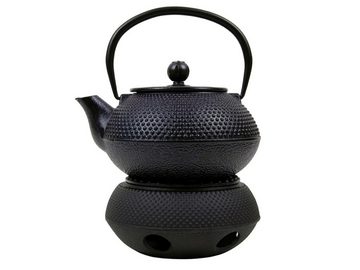 Spetebo Teestövchen Stövchen aus Gusseisen schwarz - Ø 13,5 cm, Japanischer Teewärmer für Kannen und Tassen