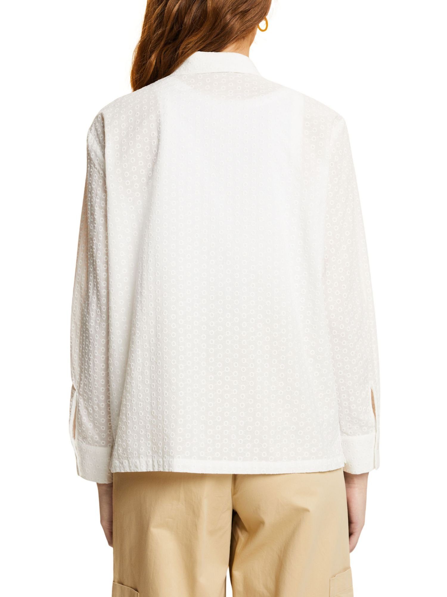 Collection 100% Baumwolle mit Hemdbluse Esprit Stickerei, Langarmbluse