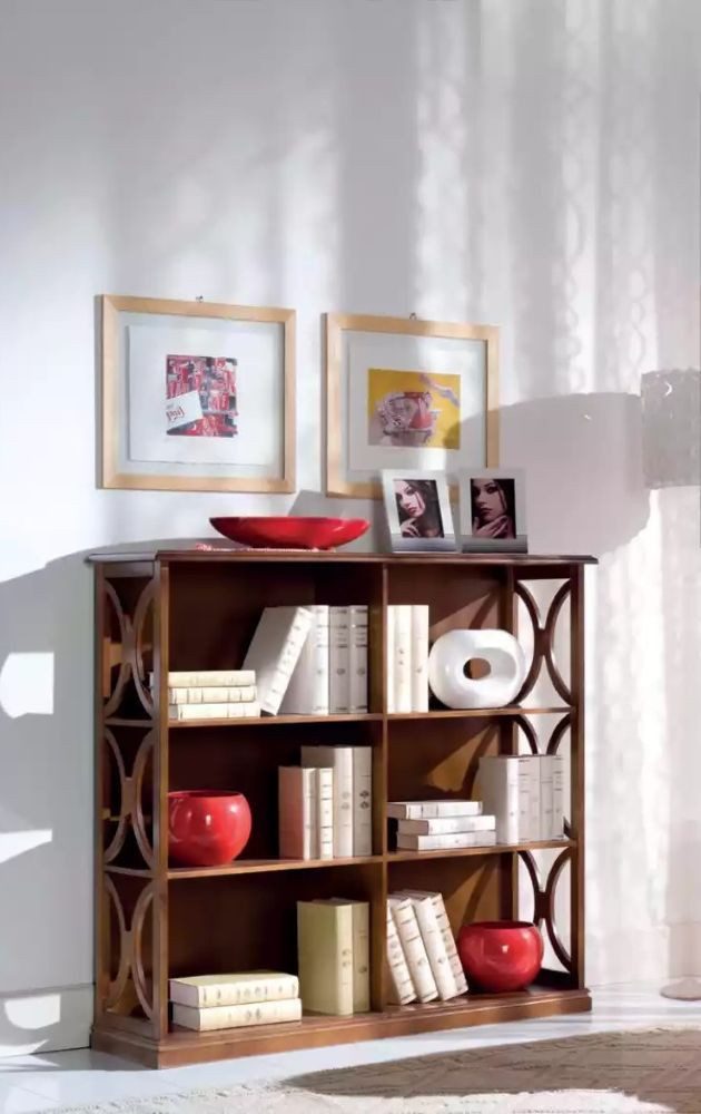 Xlmoebel Bücherregal Modernes Bücherregal aus braunem Holz für stilvolle Wohnräume, 1-tlg., Hergestellt in Europa