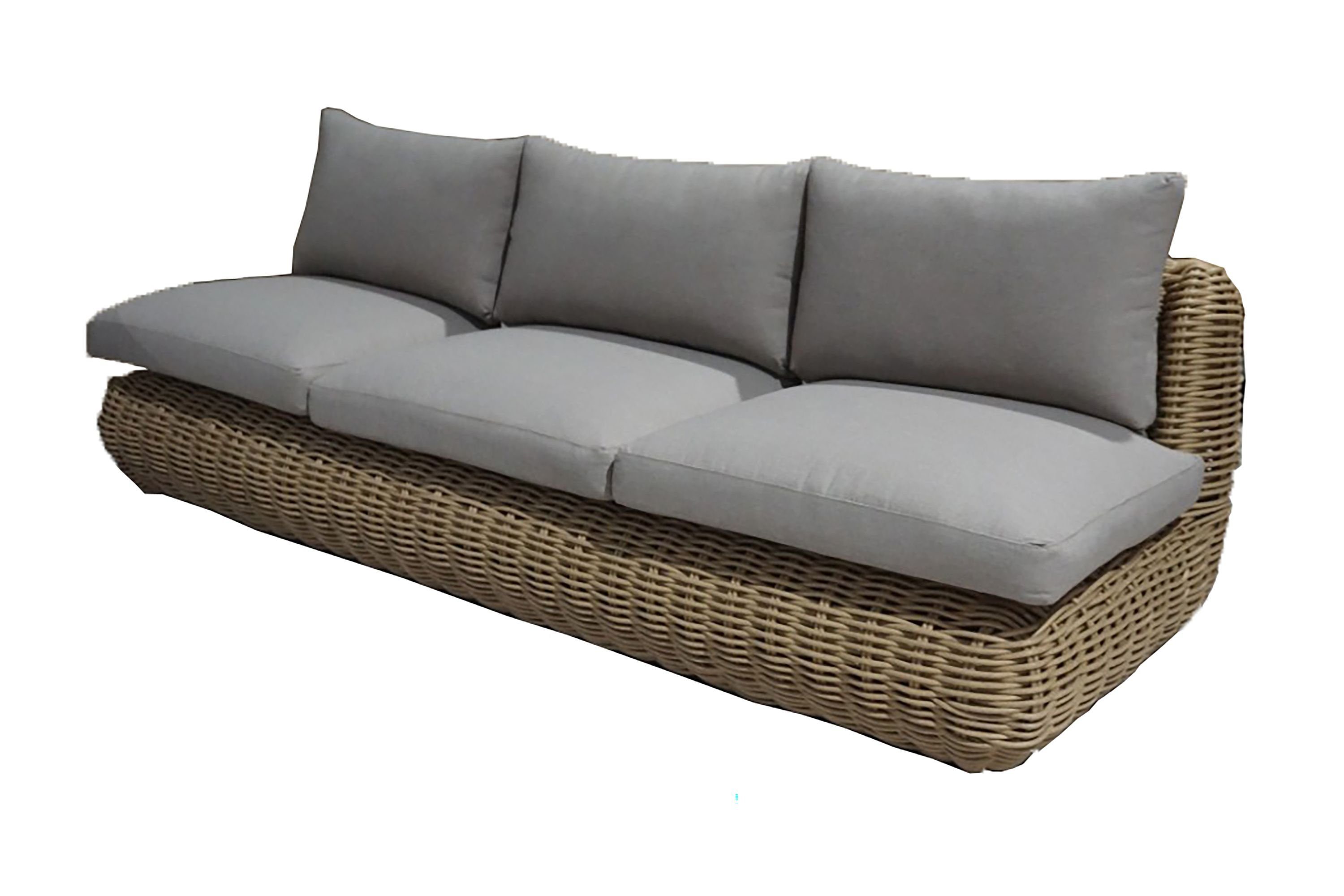 Sofa (BHT 255x73x107 SANSIBAR Gartensofa SANSIBAR cm) 3-sitzig Living BHT Gartensofa, BRYNE 255x73x107