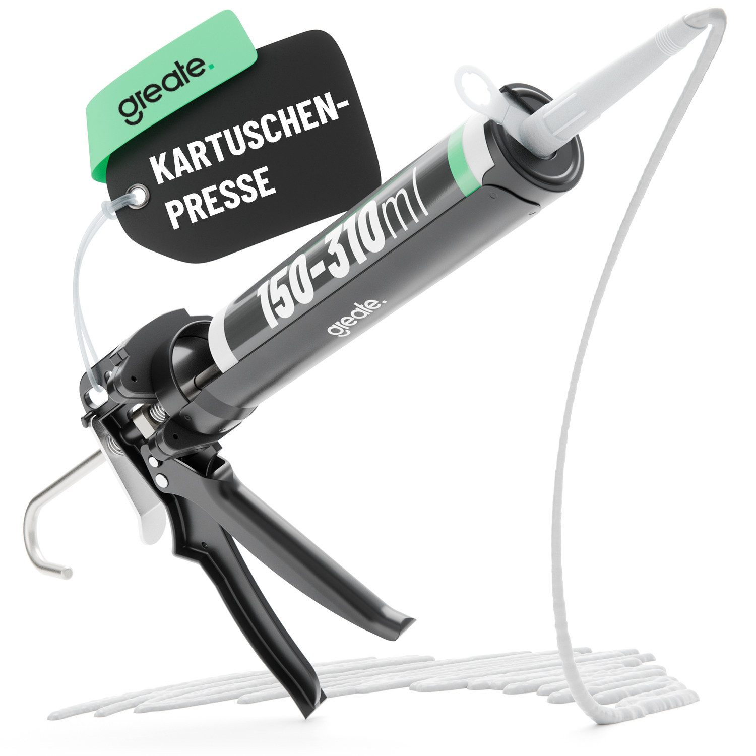 greate. Kartuschenpistole Kartuschenpresse mit Übersetzung 25:1 - Silikonspritze Silikonpistole, (1-tlg)