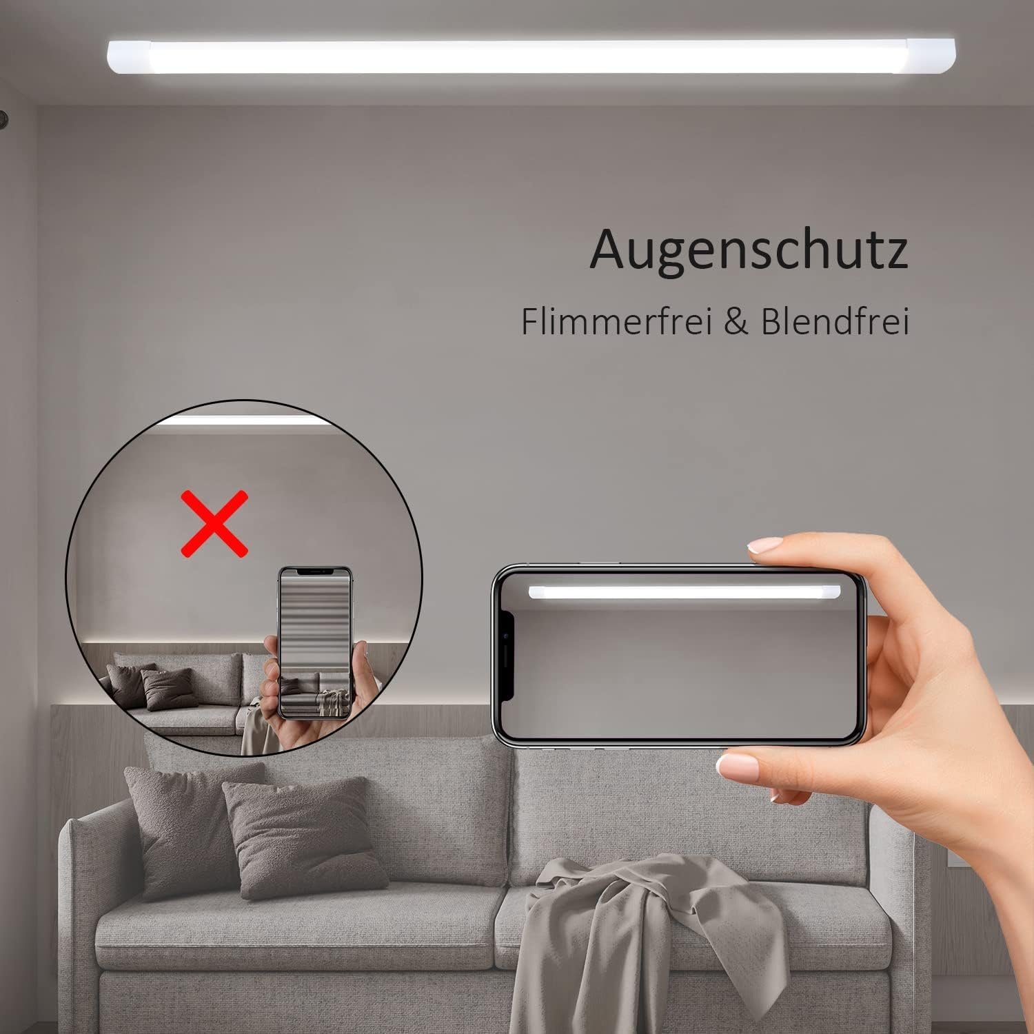 Nettlife LED Deckenleuchte LED Werkstattlampe LED fest integriert Neutralwe günstig online kaufen