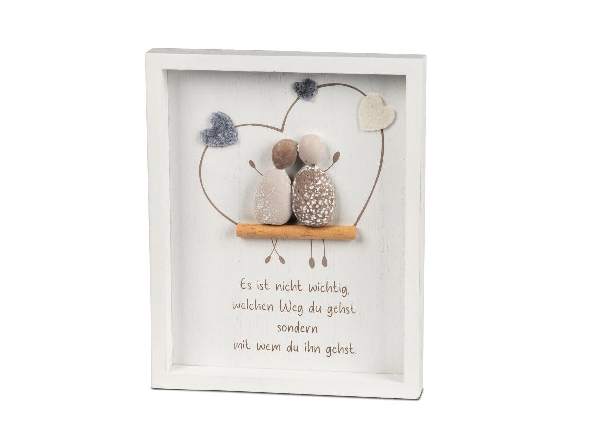 formano Wandbild mit Spruch MIT WEM DU GEHST und Kunststeinfiguren 16x20cm, (1 St)