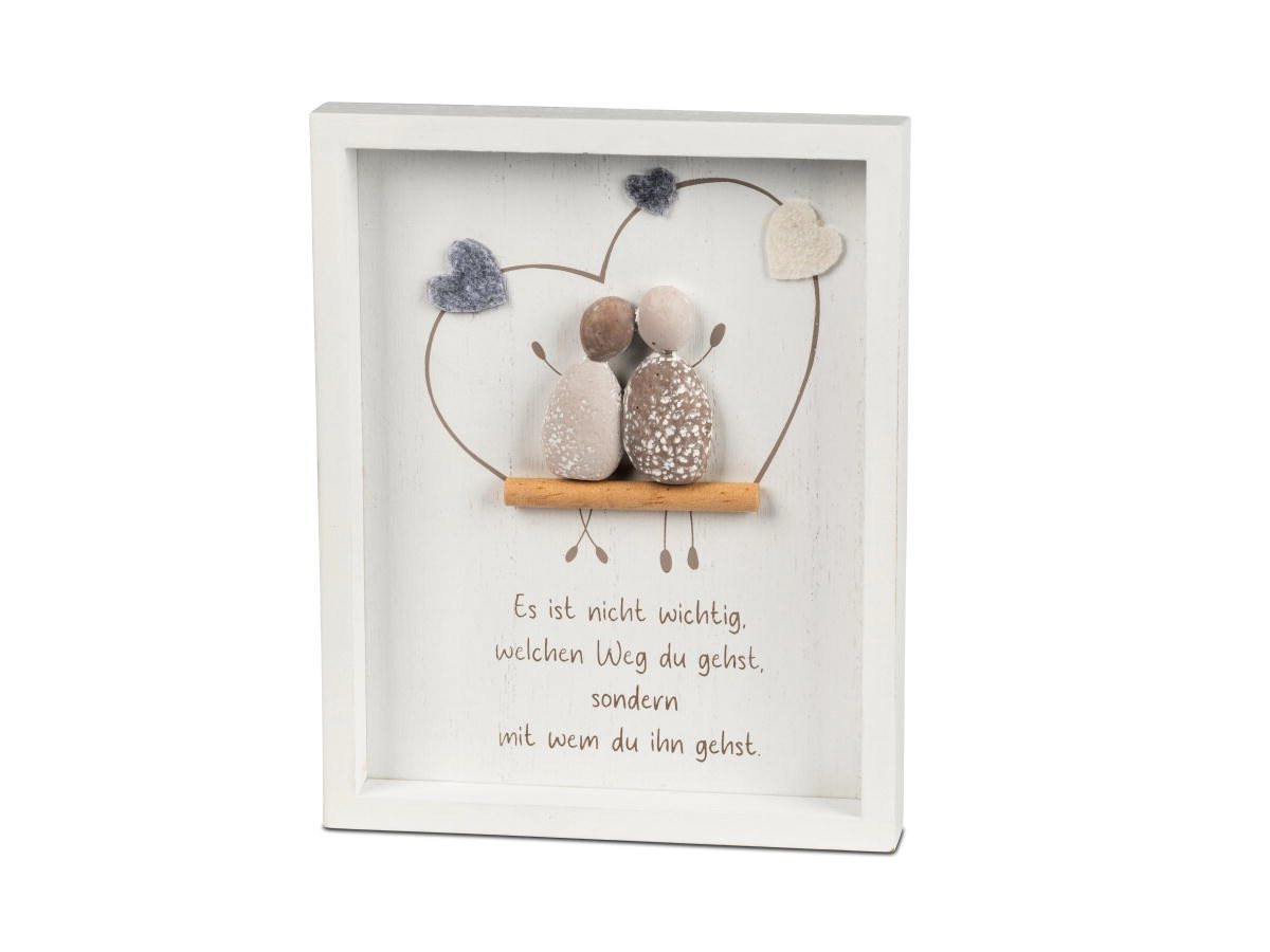 formano Wandbild mit Spruch MIT WEM DU GEHST und Kunststeinfiguren 16x20cm, (1 St)