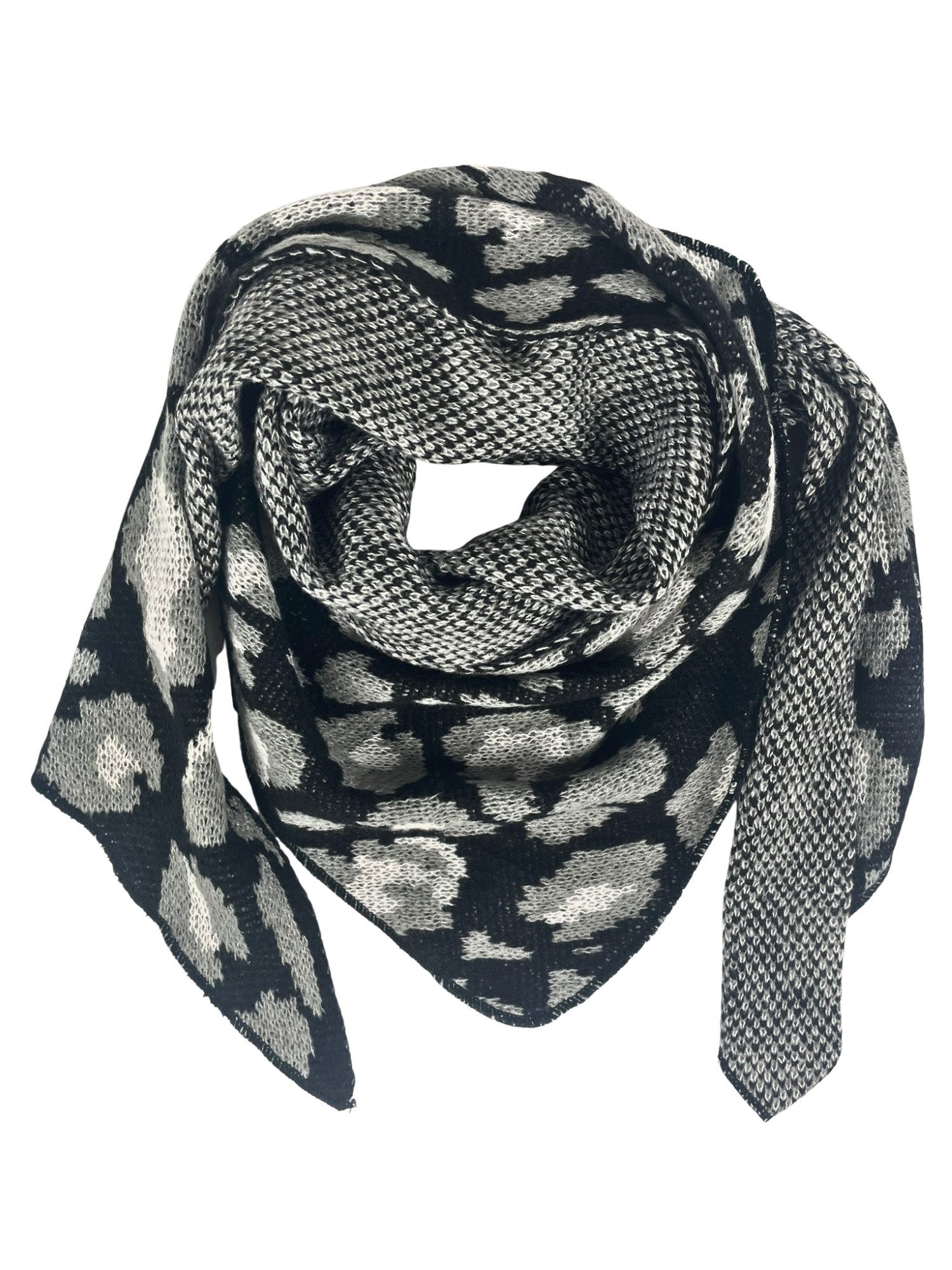 Taschen4life XXL-Schal Dreiecksschal SW175 Leopard & Herz Muster, groß, kus günstig online kaufen