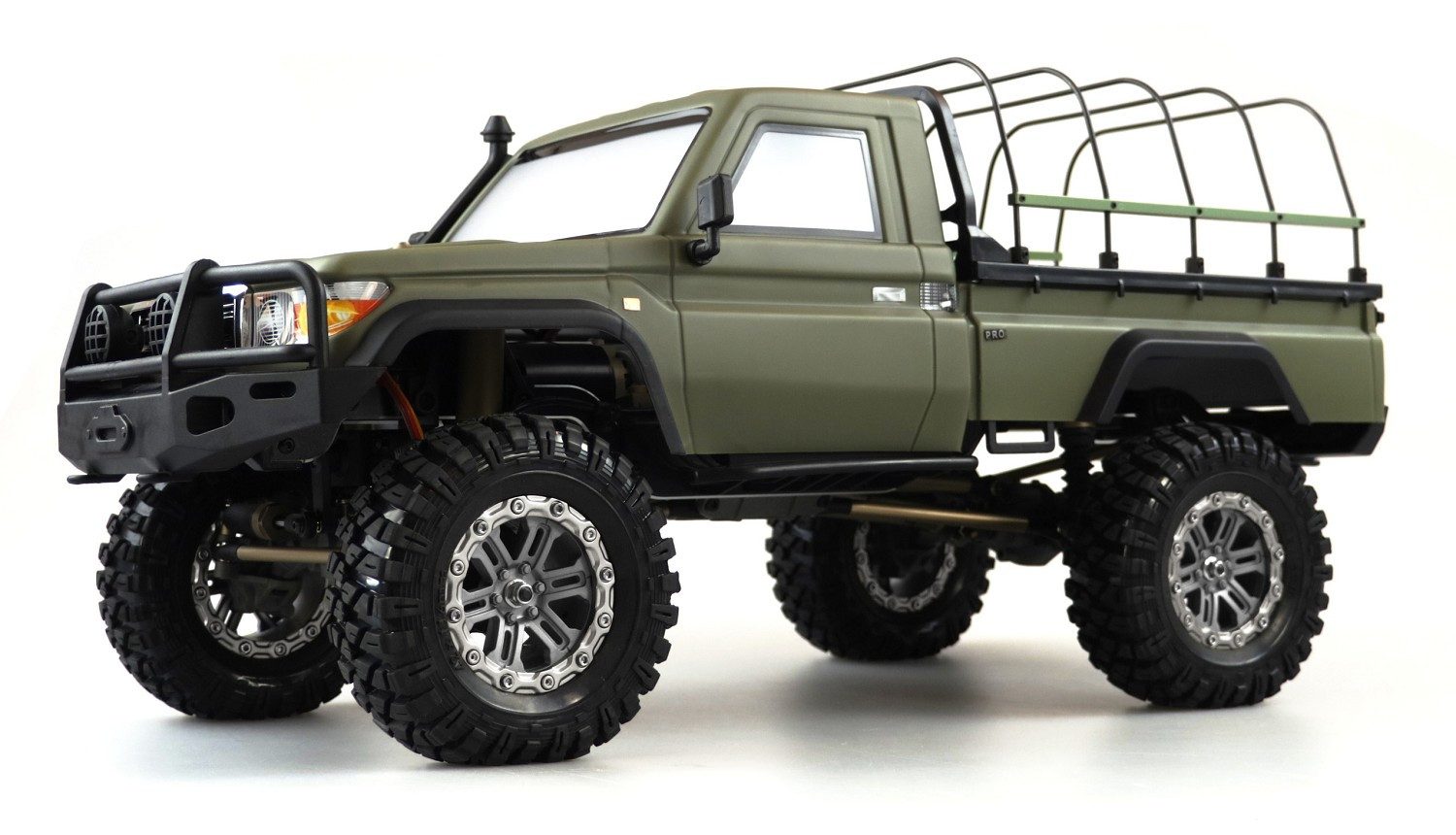 RC-Buggy Amewi RC Scale Crawler AMXRock RCX10PS Pick-Up 1:10, RTR Militär grün