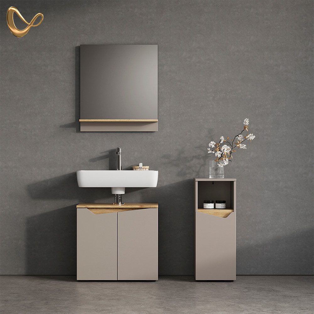 Livinity® Midischrank Timavo, Greige/Greige, 30 x 74.5 cm mit Tür und offen günstig online kaufen