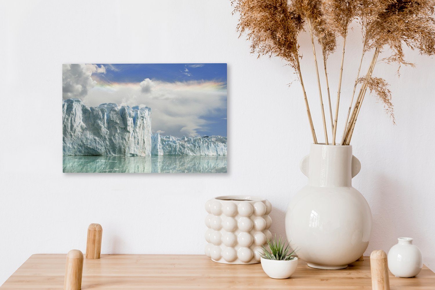 über cm in Aufhängefertig, Leinwandbilder, Perito-Moreno-Gletscher (1 Leinwandbild OneMillionCanvasses® Wandbild Wolken Wanddeko, St), dem 30x20 Argentinien,