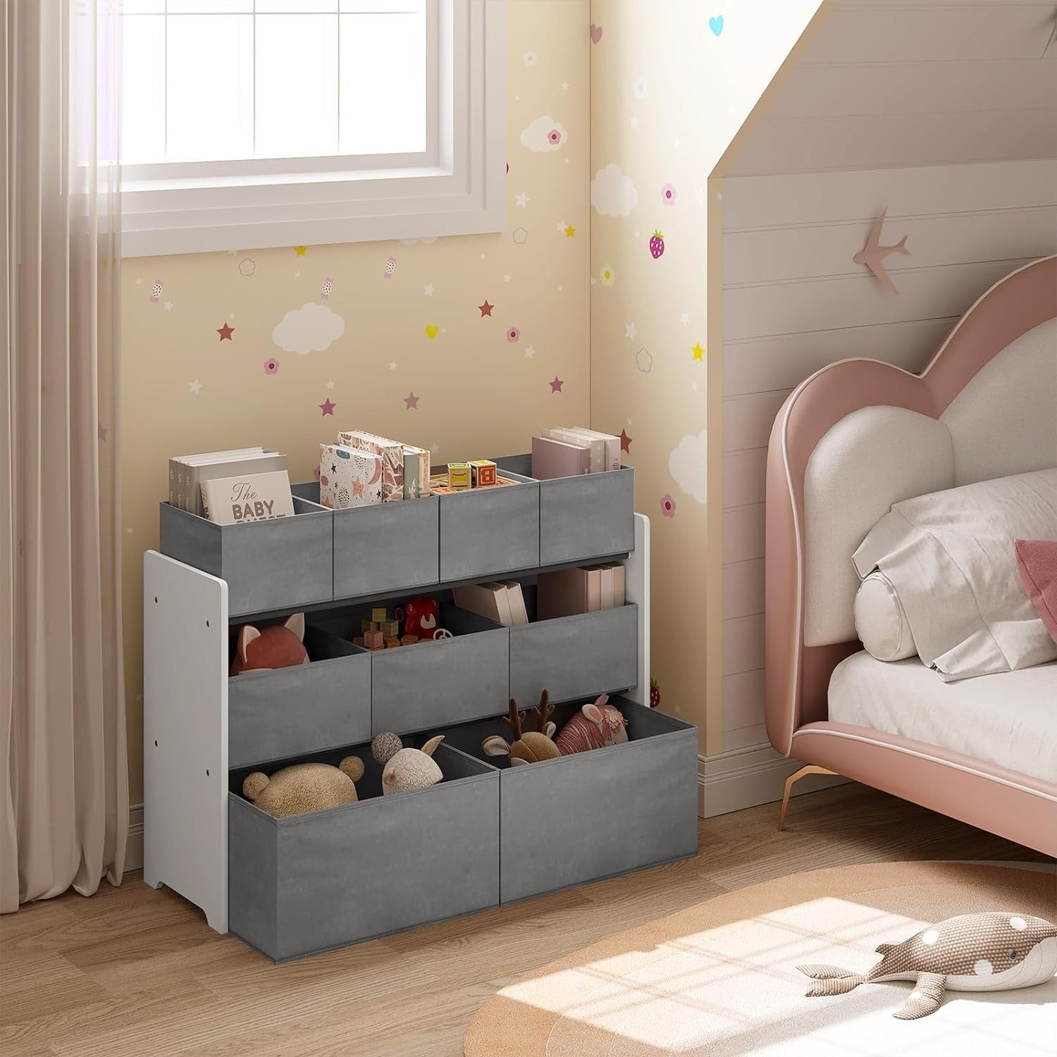 EUGAD Kinderregal, 1-tlg., Offener Stauraum, 9 Aufbewahrungsfächer günstig online kaufen