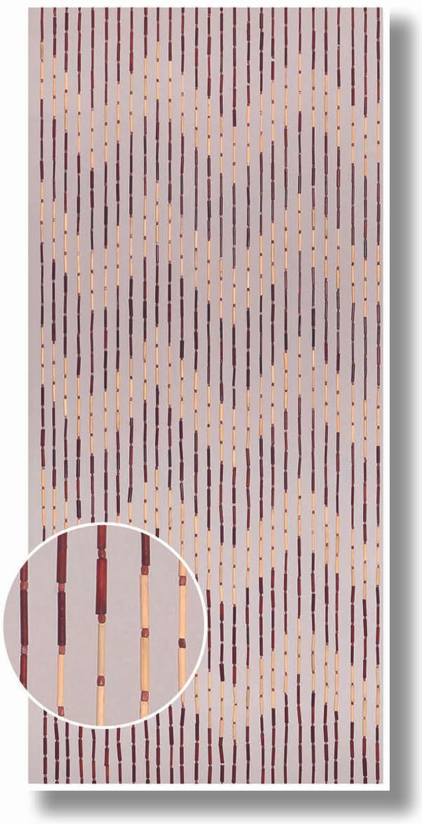 CONACORD Türvorhang Decona Mekong Dekovorhang bunt, Hakenaufhängung, halbtransparent, 90 x 200 cm, Bambus - handgearbeitet und lackiert