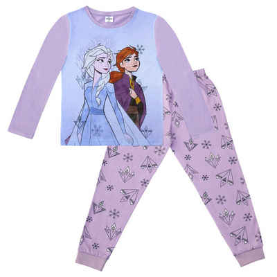 Disney Pyjama Eiskönigin 2 Schlafanzug langarm Pyjama mit Anna und Elsa