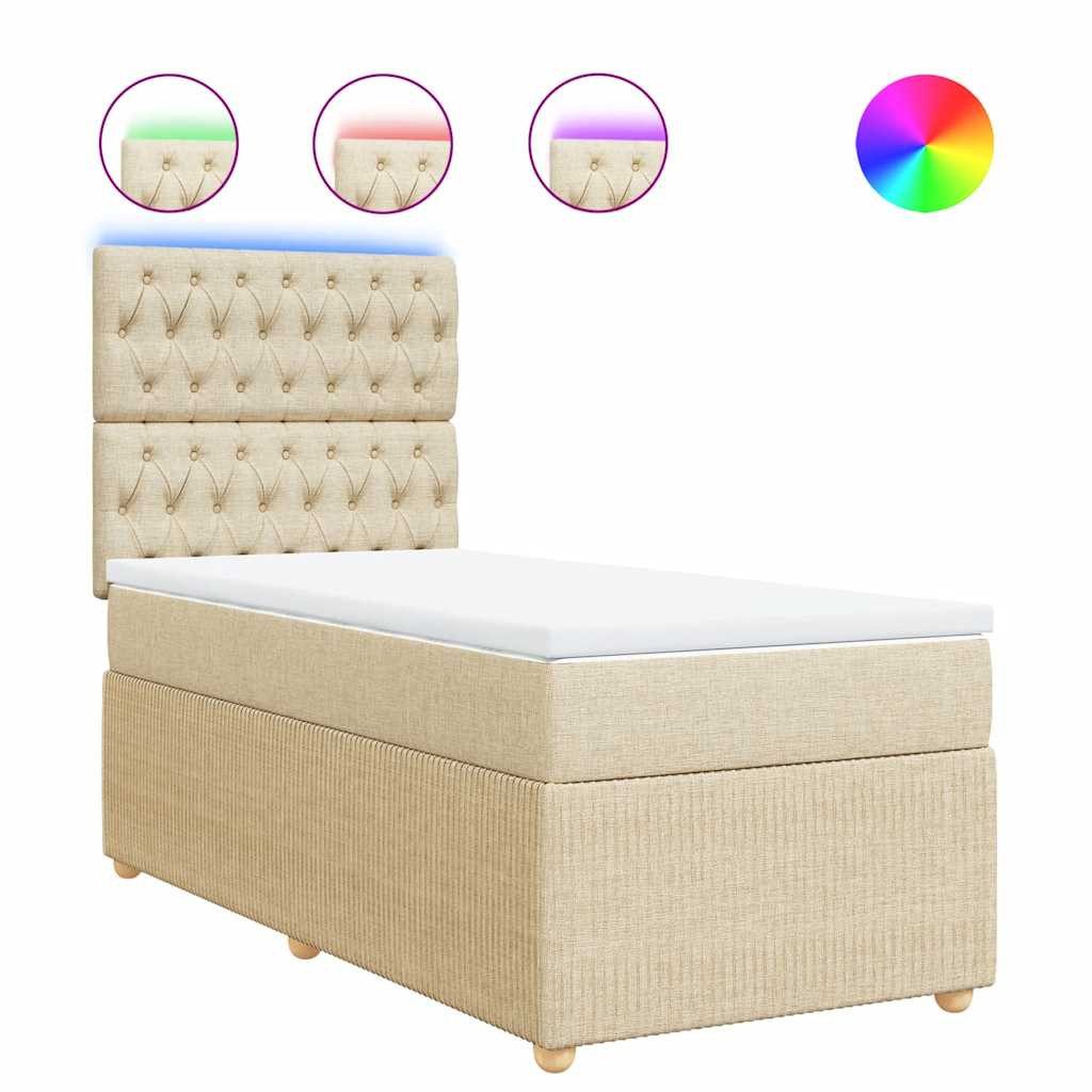 vidaXL Bett Boxspringbett mit Matratze Creme günstig online kaufen