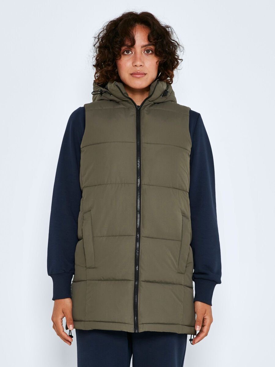 Weste Olive may in Noisy Übergangsjacke 4267 Wattierte NMAURORA Puffer Lange Steppweste