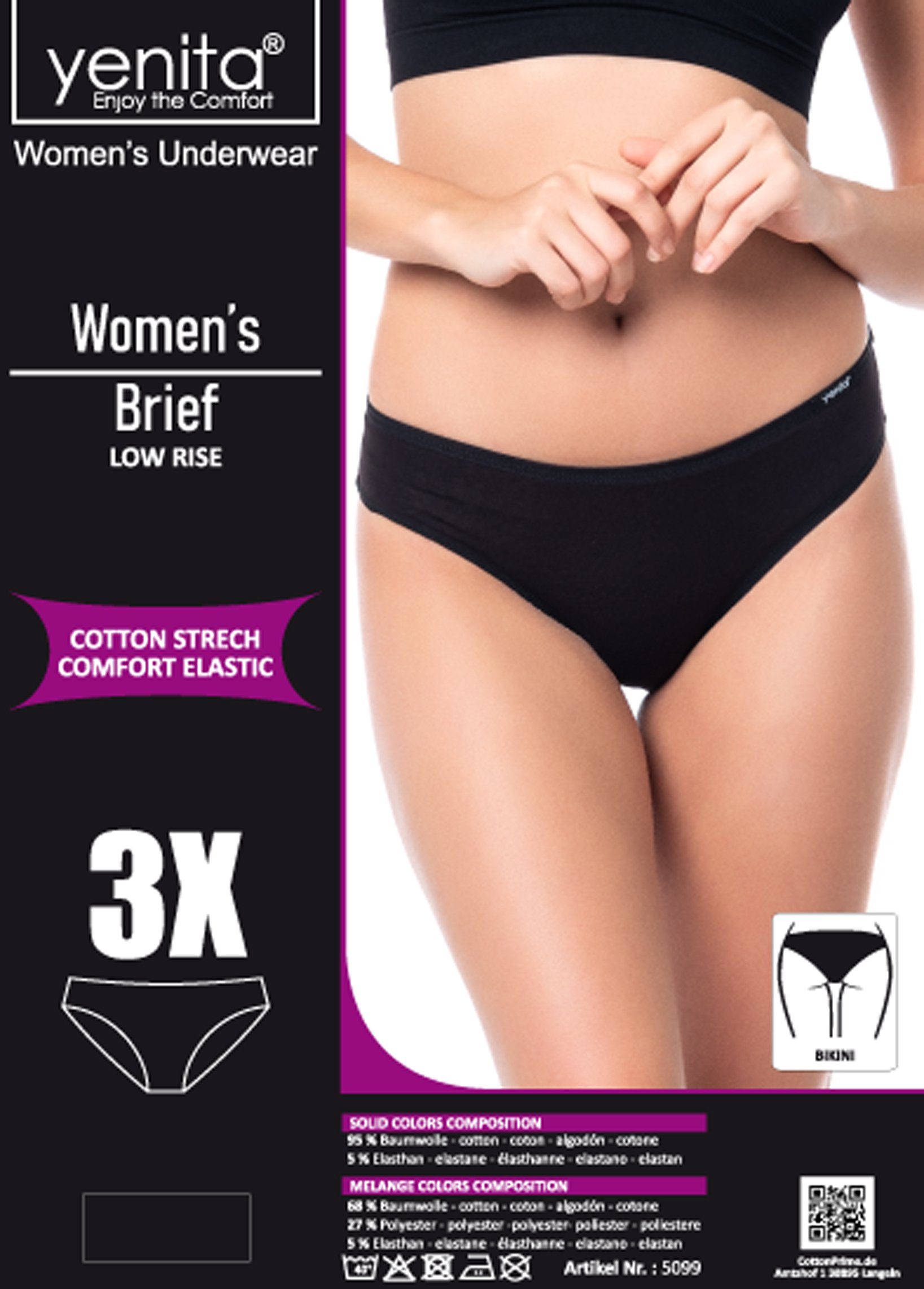 Yenita® Slip Modern-Collection (3-St) in weicher Baumwoll-Stretch-Qualität – Bild 2 von 4