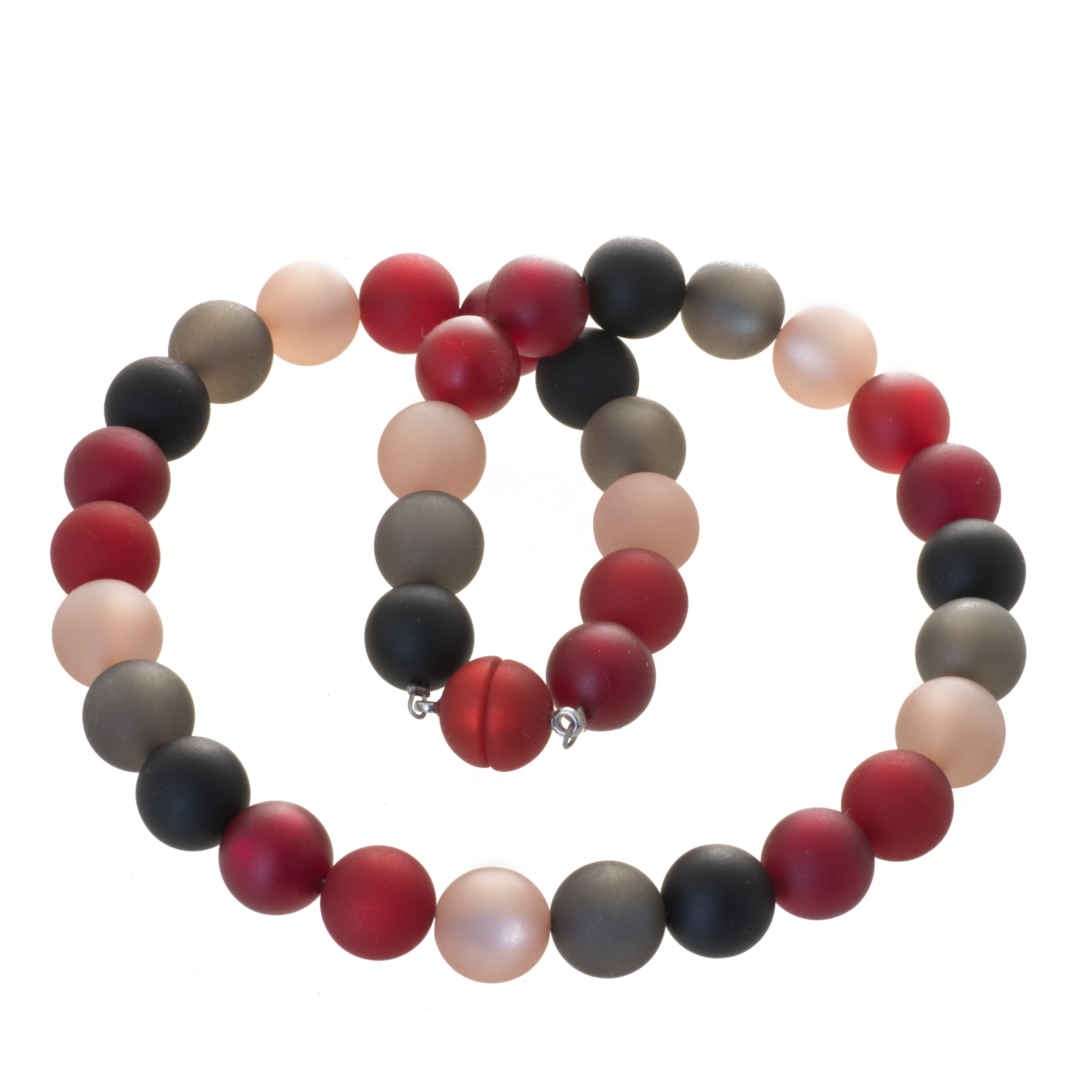 Perlenkette Polaris Perlen Kette rot schwarz