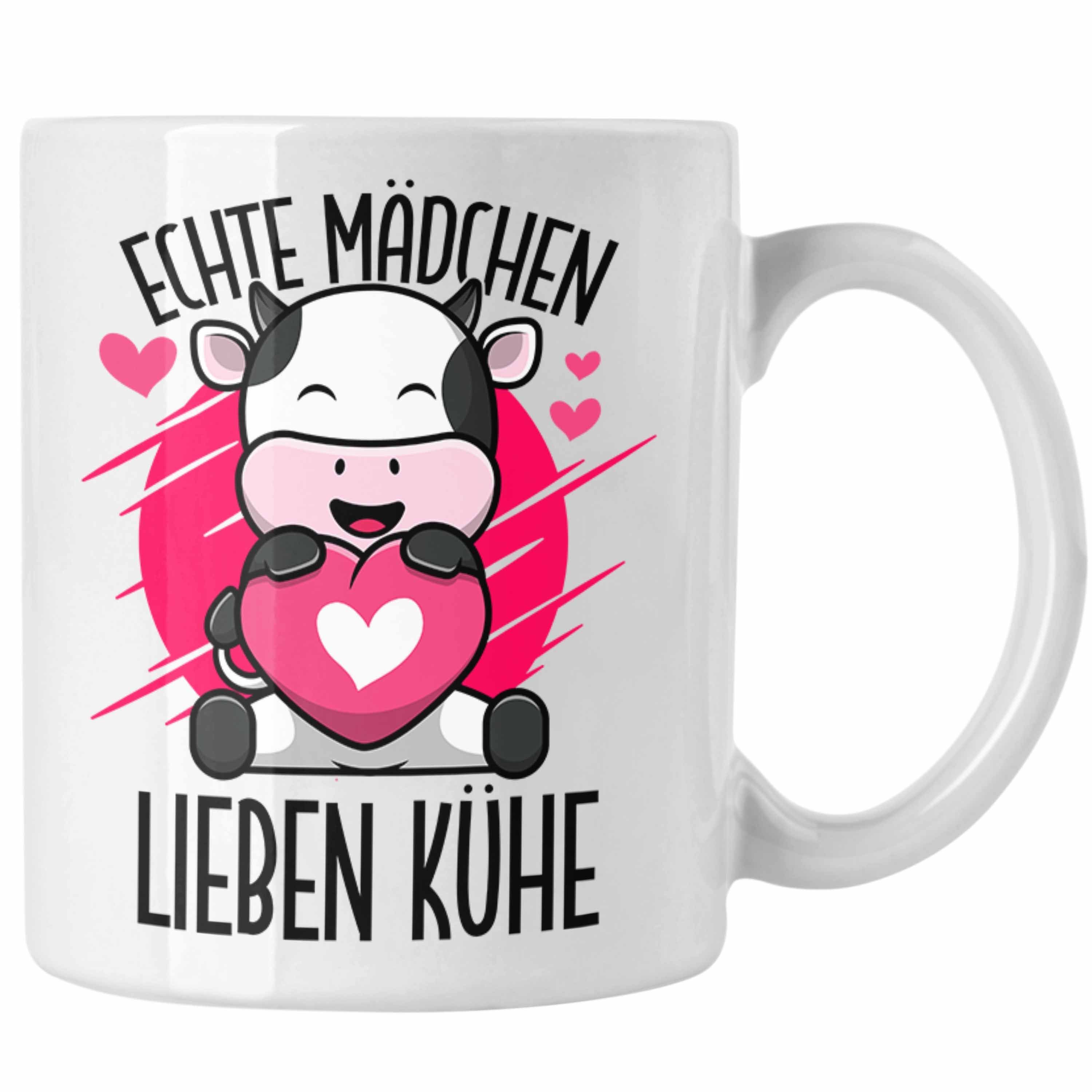 Trendation Tasse Tasse Kuh Liebhaber Lustige Geschenkidee für Mädchen Kühe Weiss