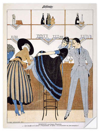 Posterlounge Wandfolie Gerda Wegener, Gelassenheit, aus dem Wochenblatt 'La Baionnette', 1915, Küche Malerei