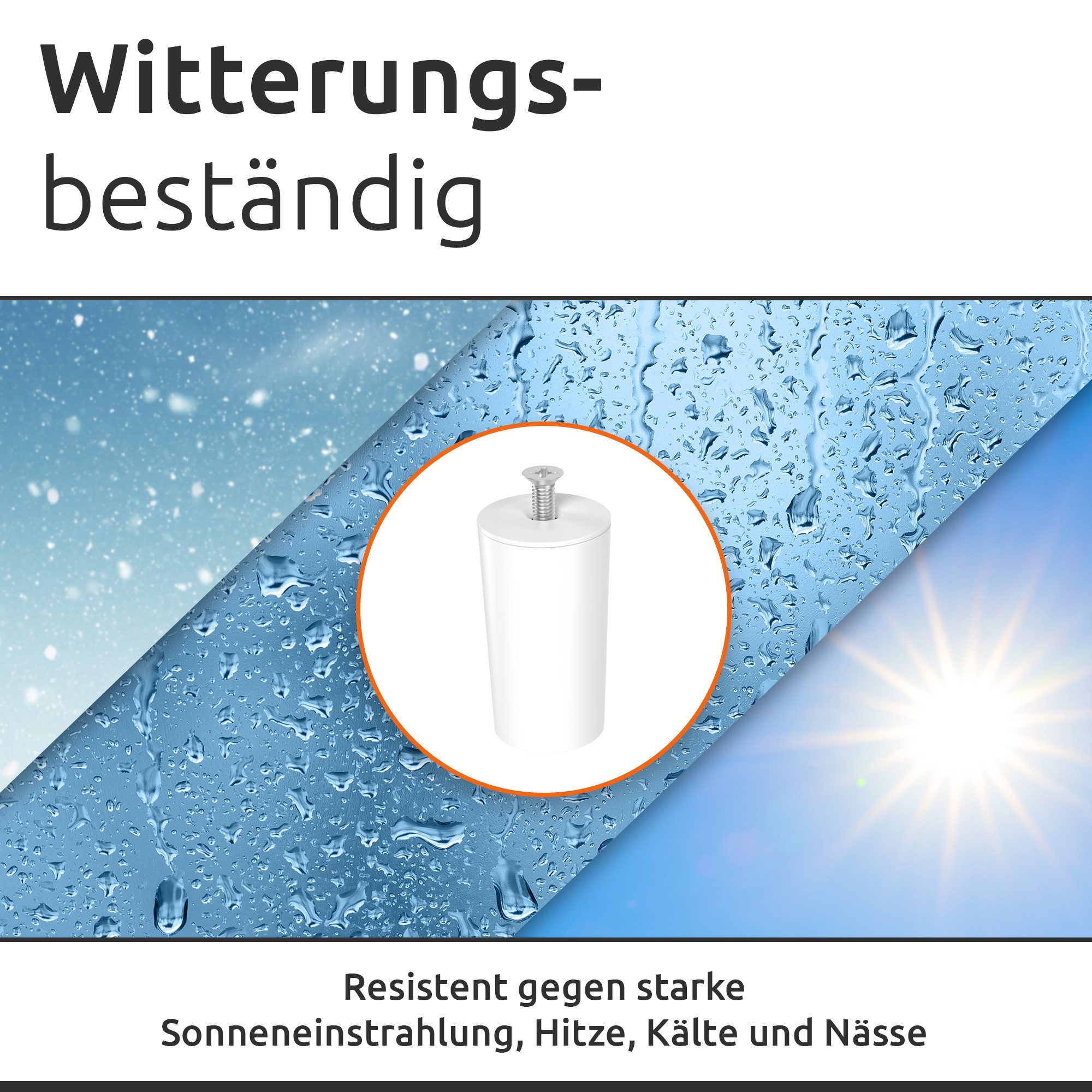 ECENCE Rollladen-Anschlagstopper 8er Set Anschlag-Puffer Weiss Stopper für 40mm, 8-St.