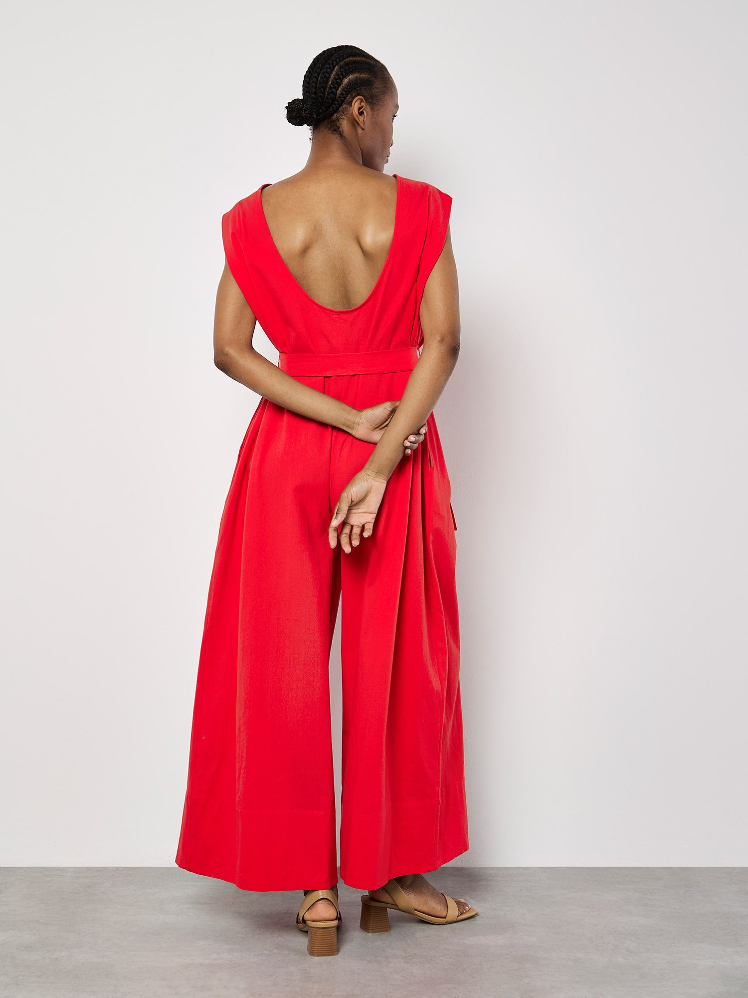 Apricot Jumpsuit Wide Leg Jumpsuit (Stoffgürtel) mit Bindegürtel günstig online kaufen