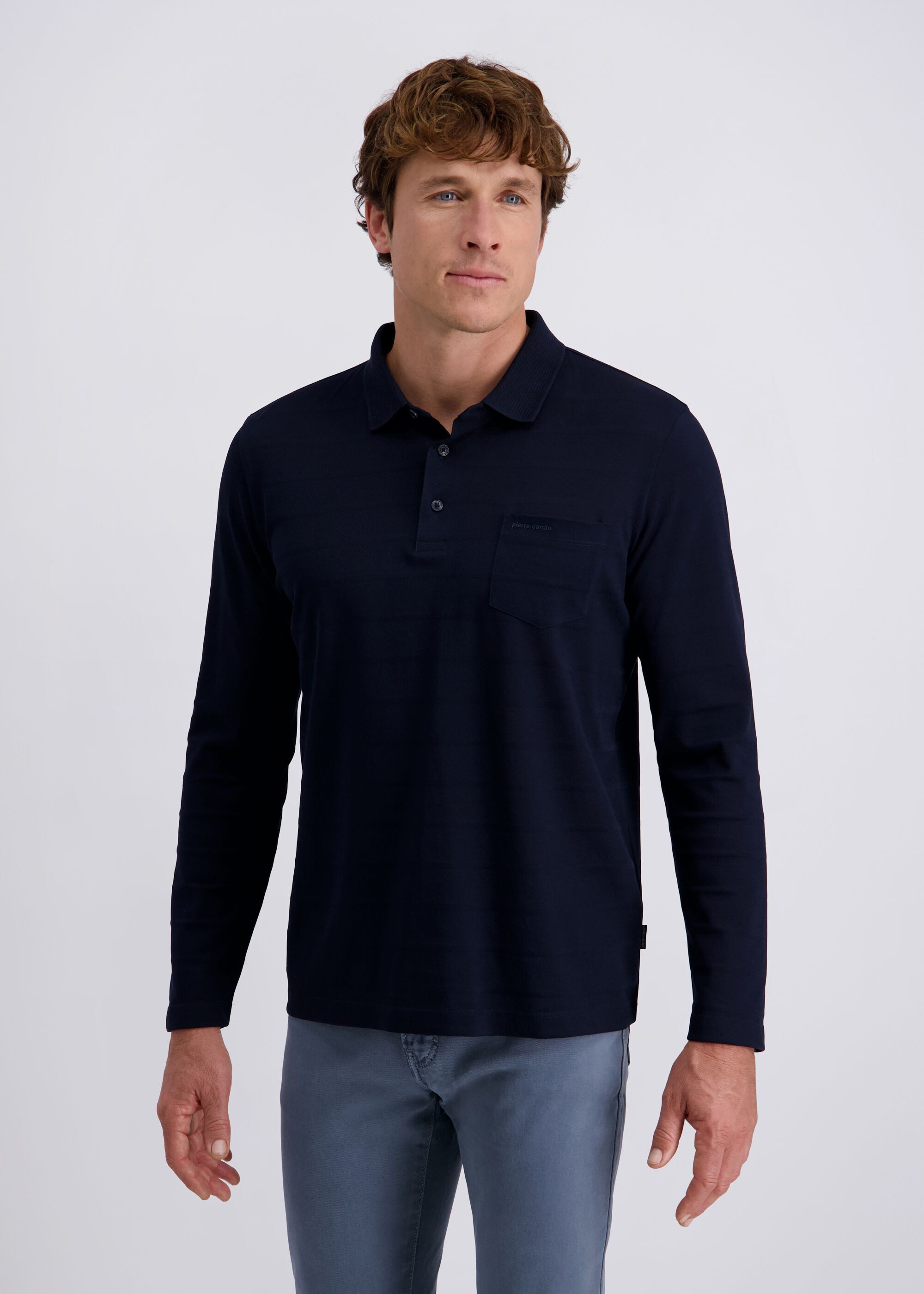 Pierre Cardin Langarmshirt (1-tlg) mit klassischem Kragen