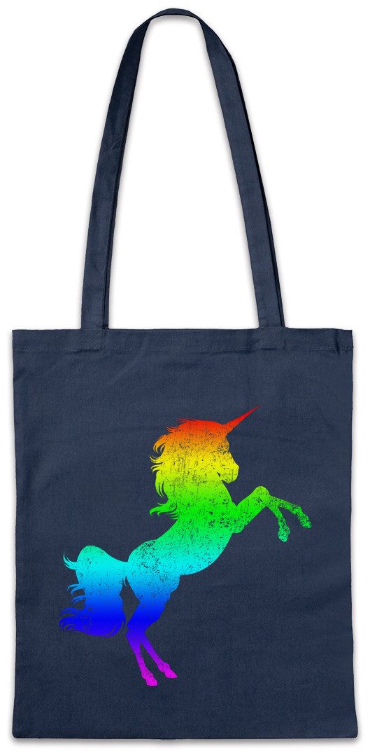 Urban Backwoods Beuteltasche Rainbow Unicorn Stofftasche Regenbogen Einhorn Einhörner Toon Cartoon (1-tlg), Comic Look Farben Party