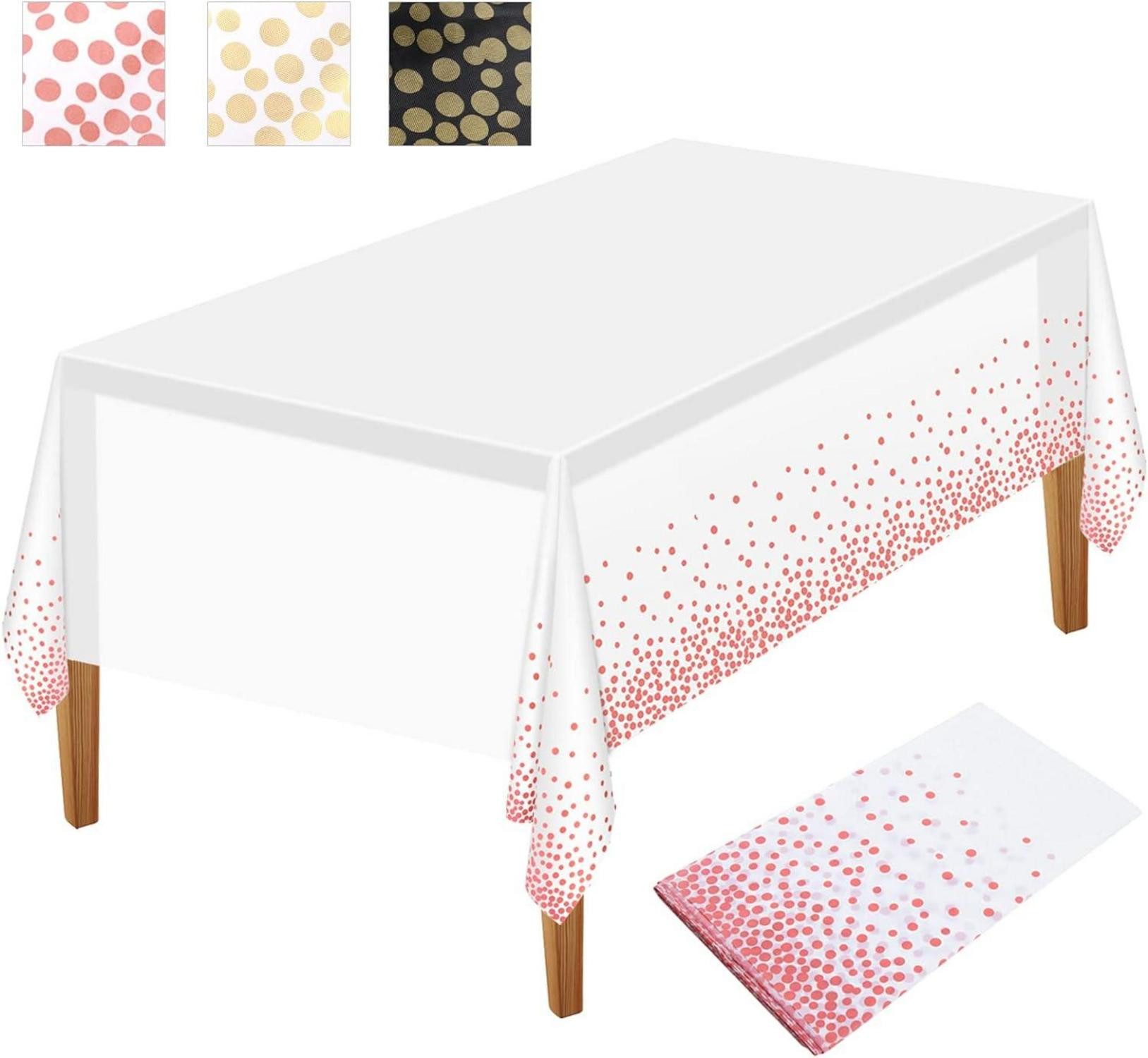 Tischdecke Einweg Tischdecke 137x274cm roségoldene Punkte Konfetti