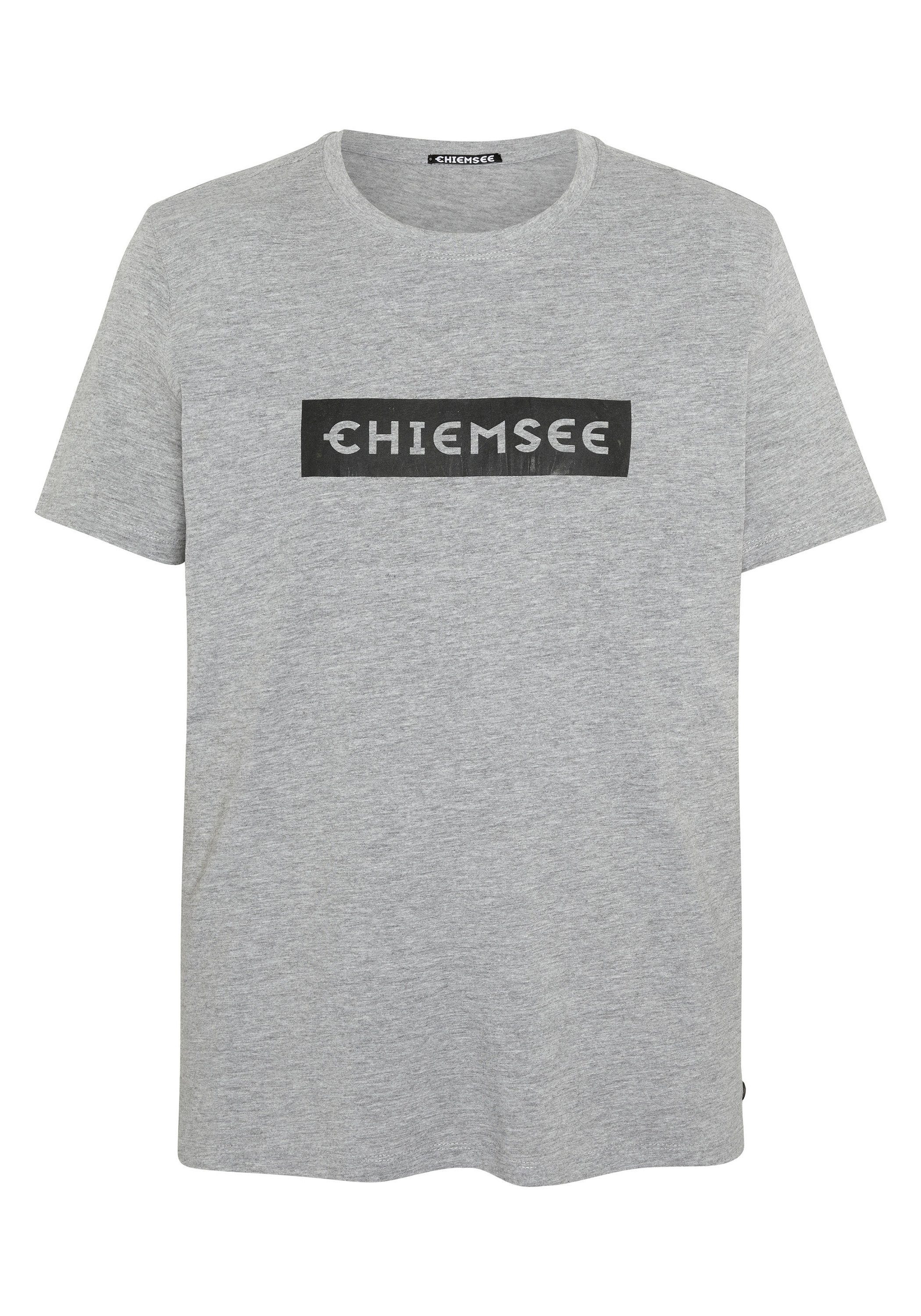 Chiemsee Print-Shirt T-Shirt mit Label-Schriftzug 1 17-4402M Neutral Gray Melange | Rundhalsshirts