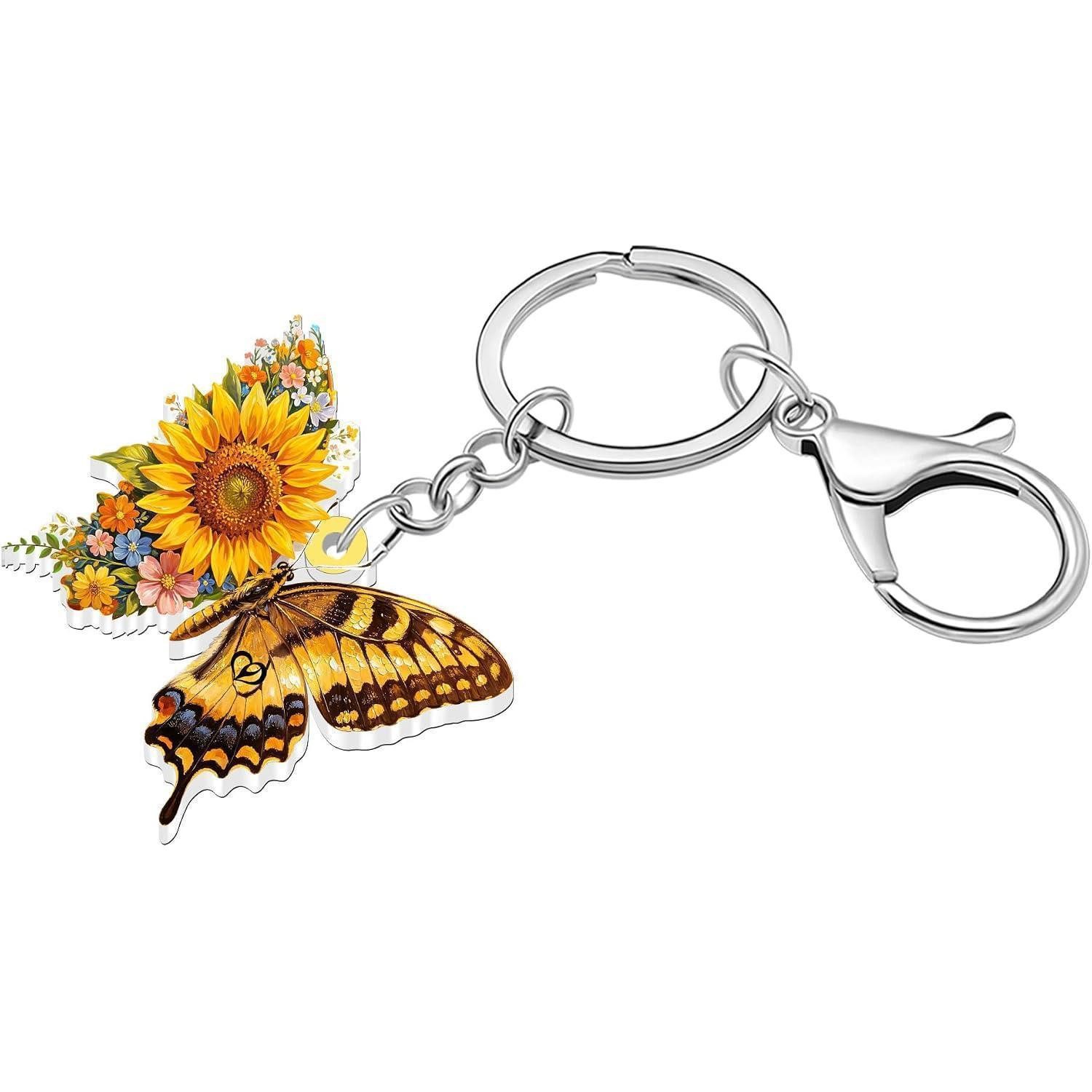LuxusKollektion Schlüsselanhänger Schmetterling Schlüsselanhänger Sommer Gelb