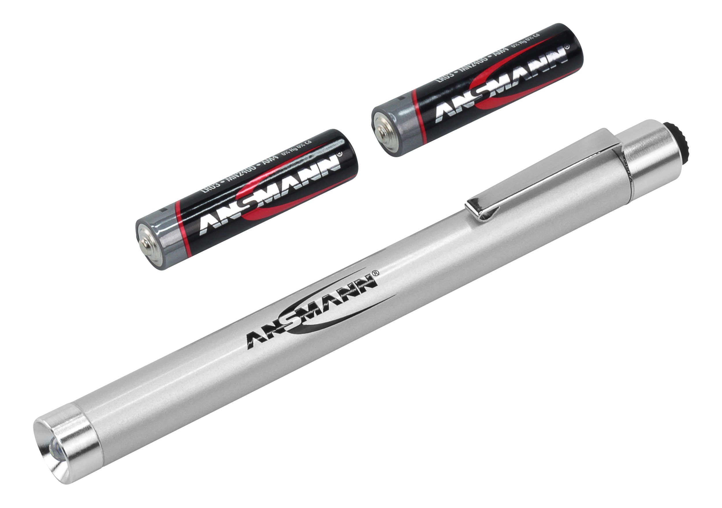 ANSMANN AG LED Taschenlampe X15 LED - Kleine LED-Stiftleuchte im praktischen Kugelschreiberformat