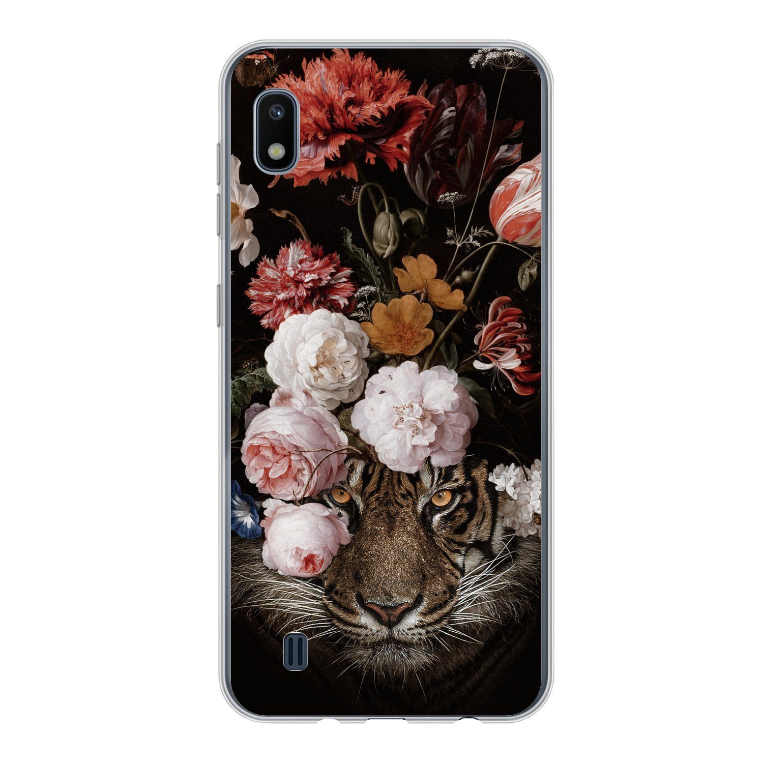 MuchoWow Handyhülle für Samsung Galaxy A10 Blumen - Jan Davidsz de Heem - Tiger - Gemälde, Smartphone-Bumper, Print, Handy Schutzhülle Dünn