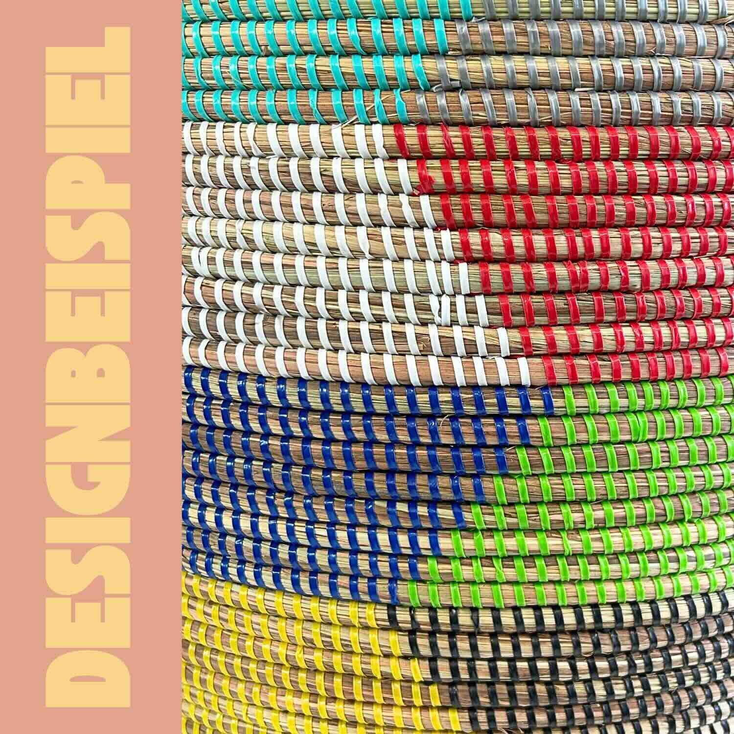 Wäschekorb Wäschekorb Senegal S - Zick Zack - Bunt, Handgeflochtener Wäschekorb aus traditionellem Kunsthandwerk