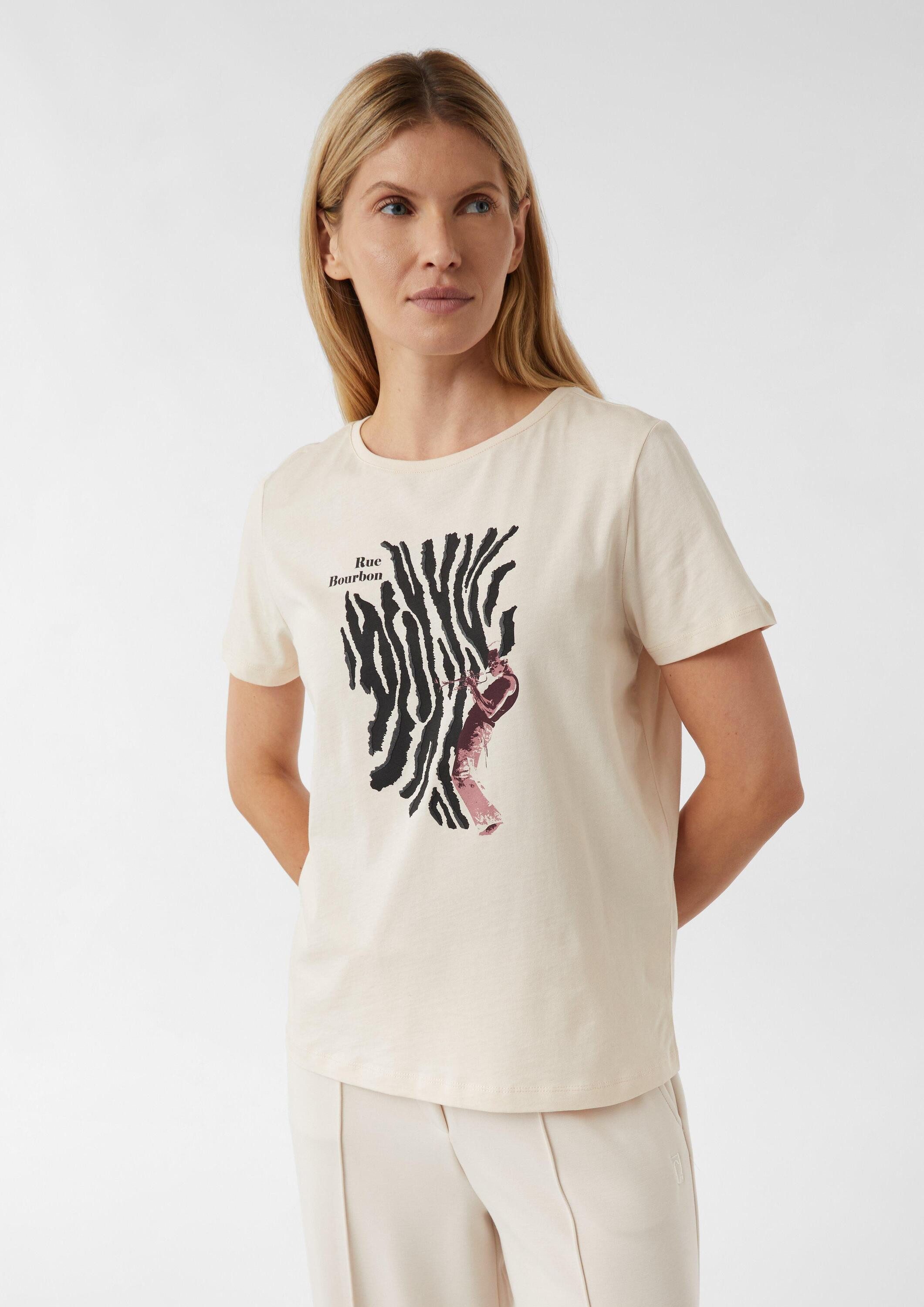 comma Kurzarmshirt T-Shirt T-Shirt mit Artwork