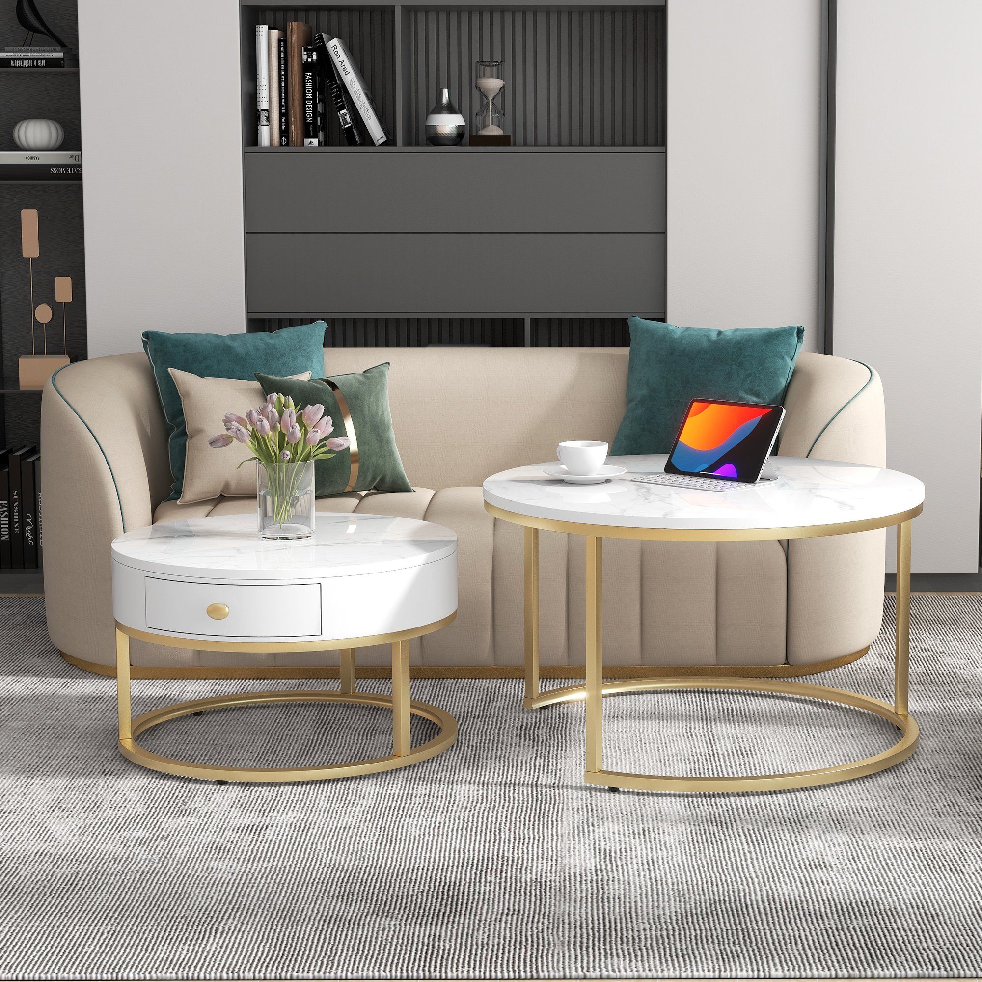 OKWISH Couchtisch Moderner Nesting Couchtisch (2-St., günstig online kaufen
