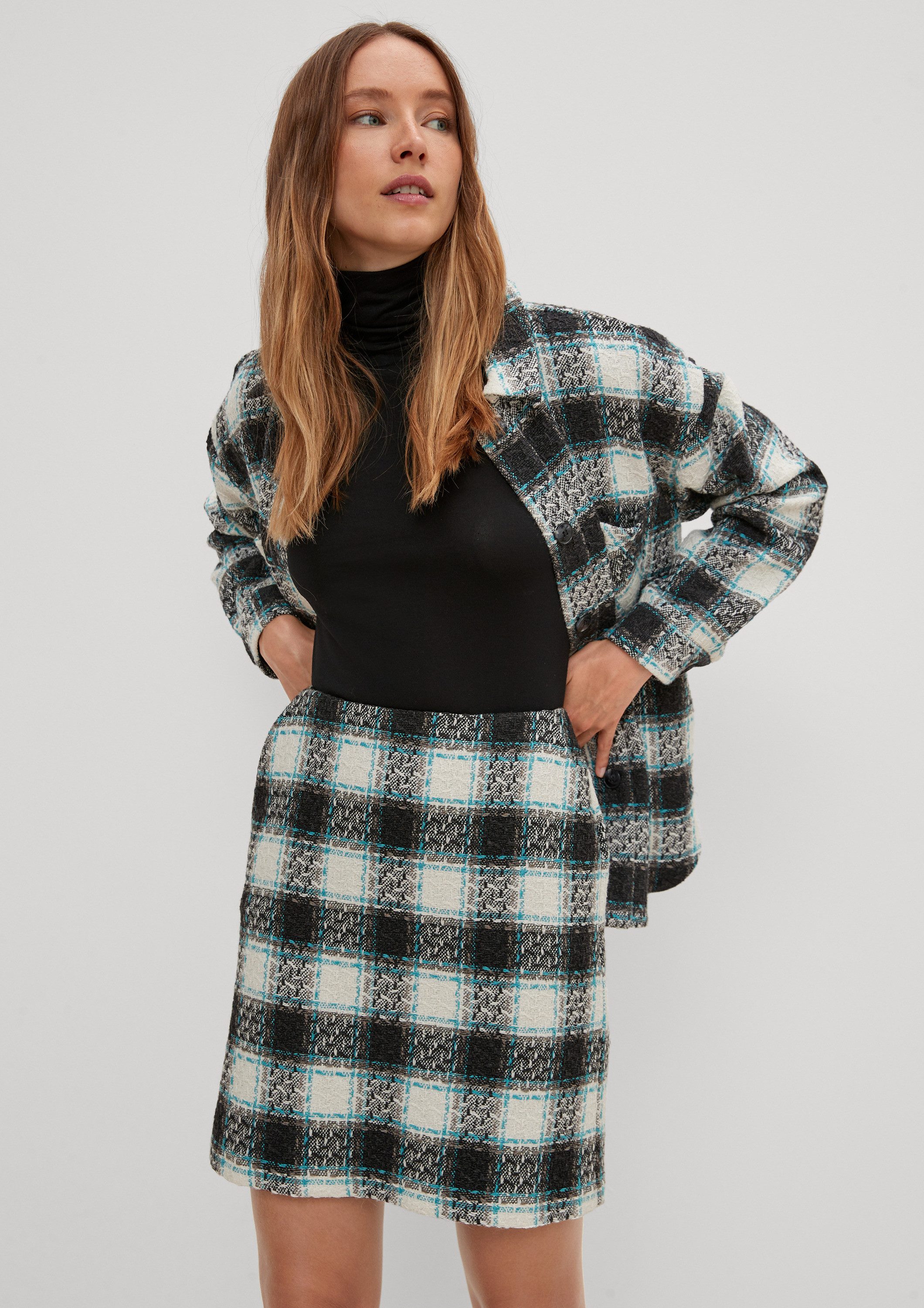 comma Minirock Rock Minirock aus Wollmix