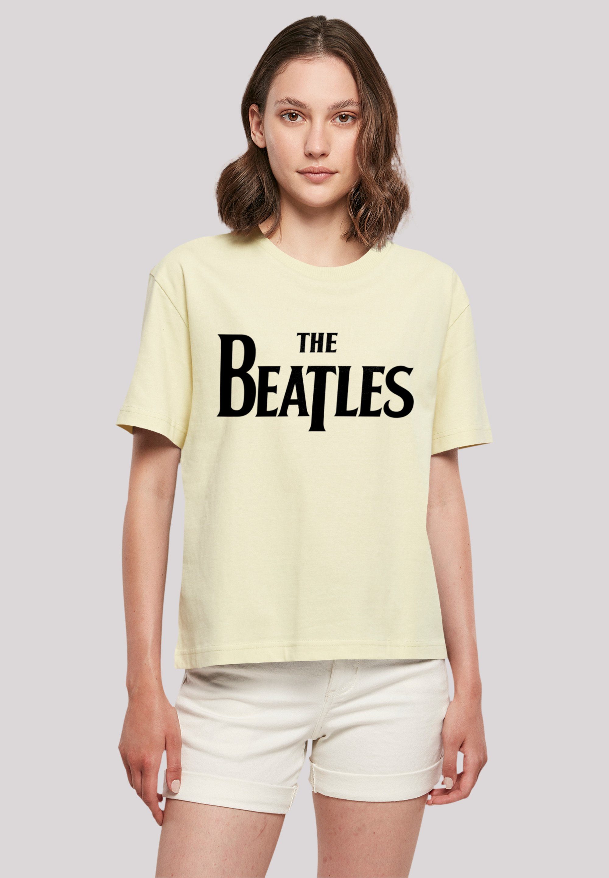Größe Print, eine aus, T-Shirt Logo weit Fällt F4NT4STIC kleiner Beatles The bitte bestellen