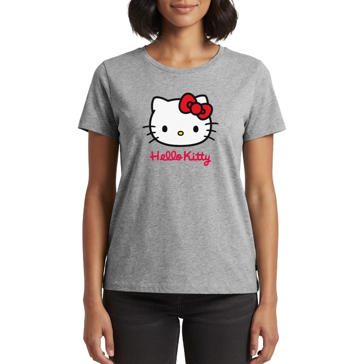 T-Shirt Hello Kitty Klassisch Mit Schriftzug Frauen Premium T-Shirt