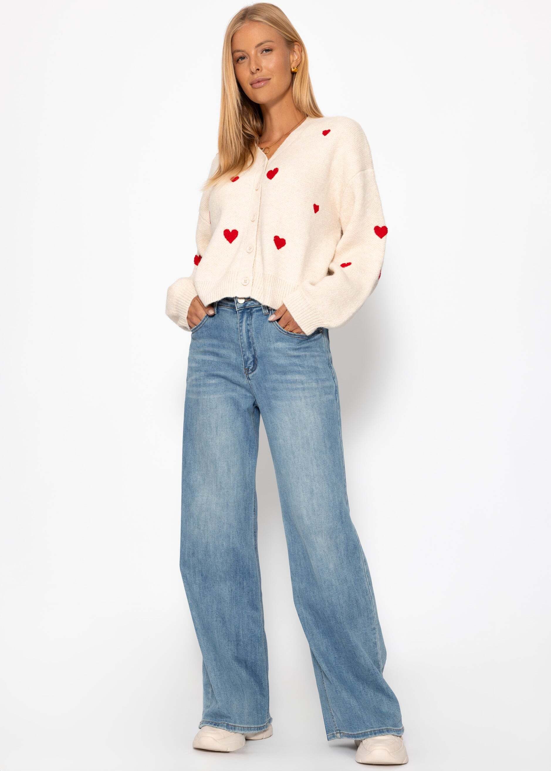 SASSYCLASSY Cardigan Weicher Strickcardigan mit Zierknöpfen für Damen Flaus günstig online kaufen