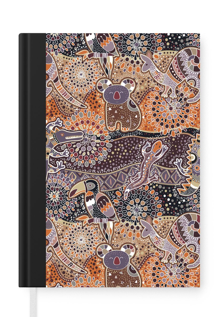 MuchoWow Notizbuch Muster - Koala - Tiere - Australien, Journal, Merkzettel, Tagebuch, Notizheft, A5, 98 Seiten, Haushaltsbuch