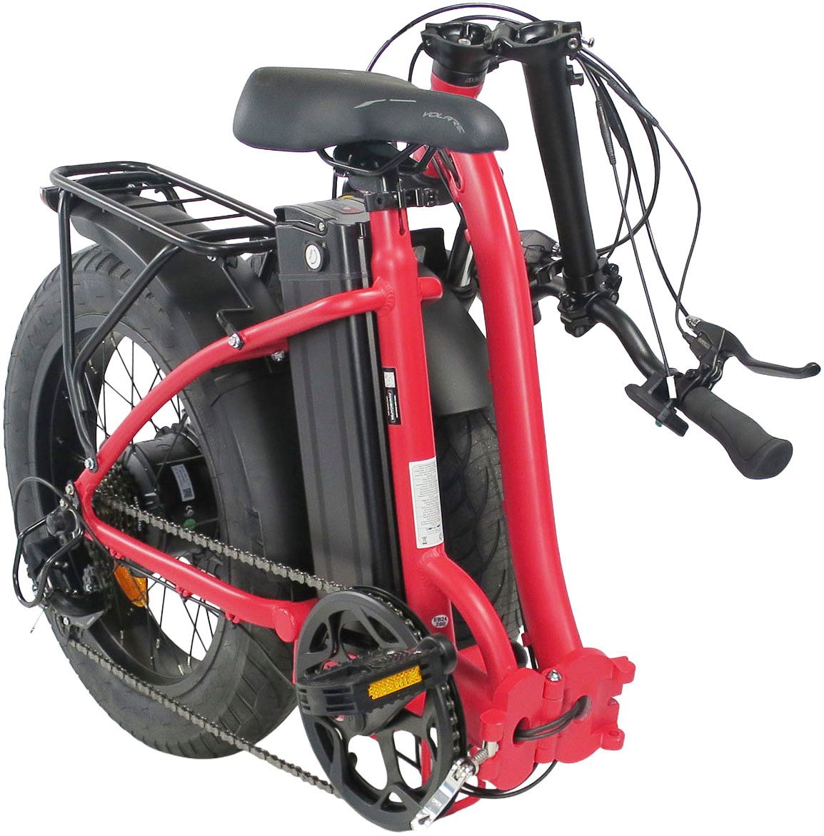 LLobe E-Bike Faltrad Elektro Faltrad 20" Terrain rot, 7 Gang Shimano Tourney Schaltwerk, Kettenschaltung, Heckmotor, 468 Wh