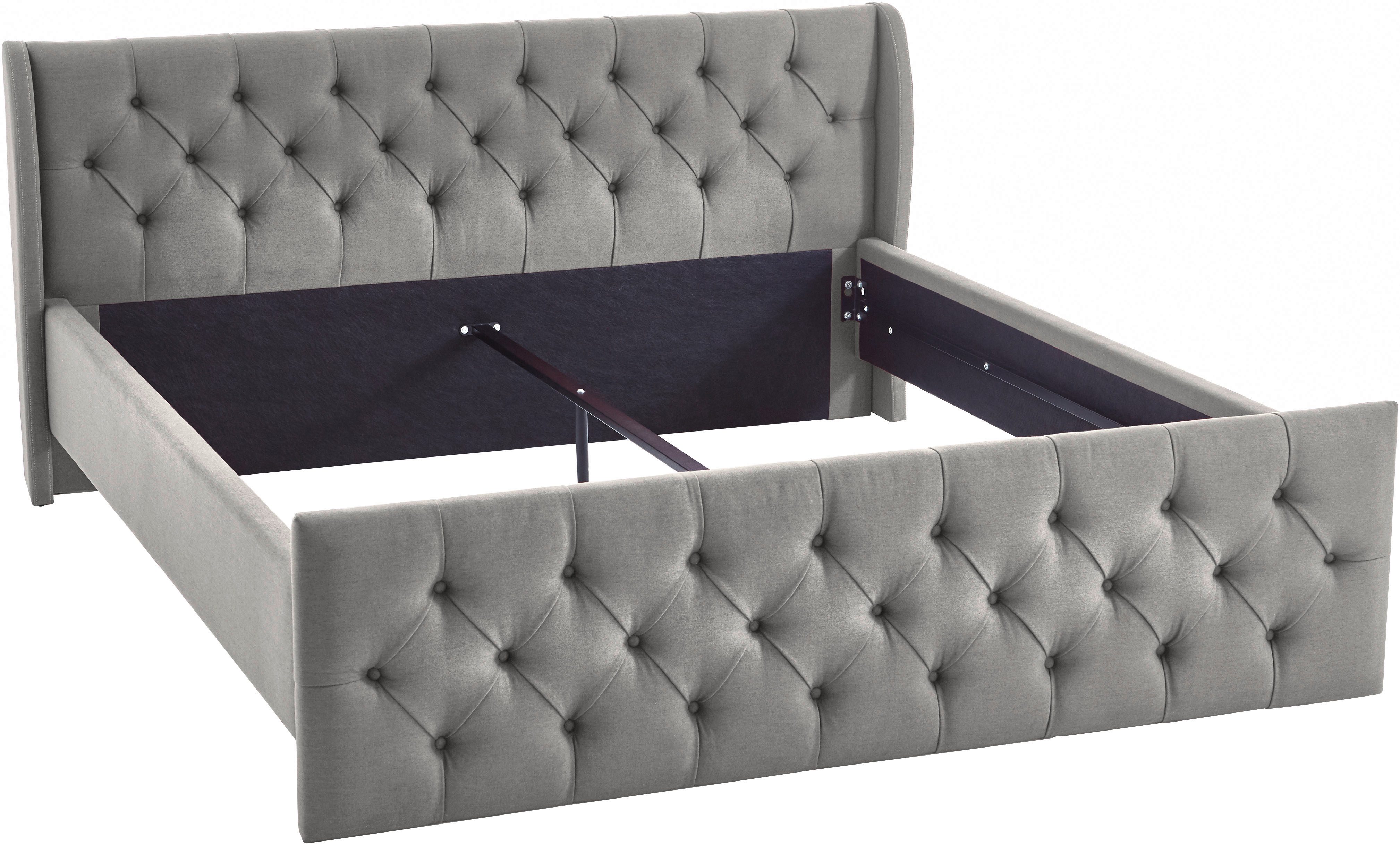 ATLANTIC home collection Bettgestell TAMINA mit Chesterfieldoptik Kopf- und Fußteil, mit Chesterfield Kopf- und Fußteil