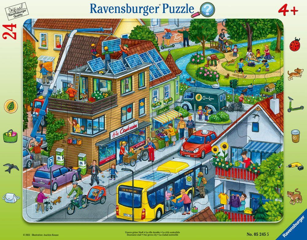 Ravensburger Puzzle 12 Teile Ravensburger Kinder Rahmen Puzzle Unsere grüne Stadt 05245, 12 Puzzleteile