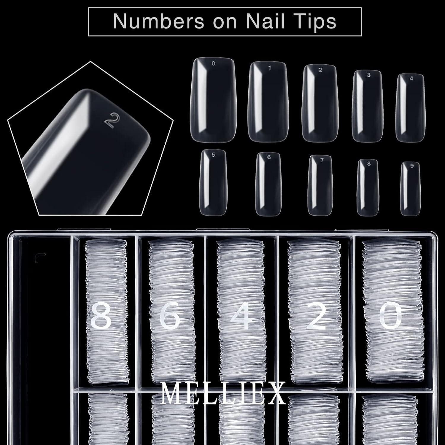 LuxusKollektion Kunstfingernägel Kunstnägel Acryl 500 Nageltips Falsche Fingernägel Damen Transparent – Bild 4 von 5